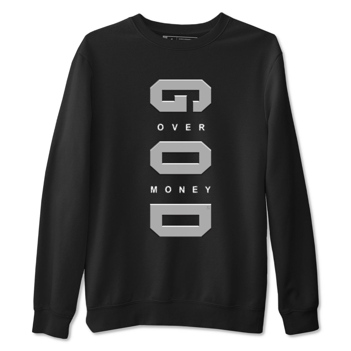 Air Jordan 12 Black And Wolf Grey t shirts to match sneakers God Over Money sneaker match tees 12s Black Wolf Grey tee Drip Gear Zone unisex cotton Black 2 shirts