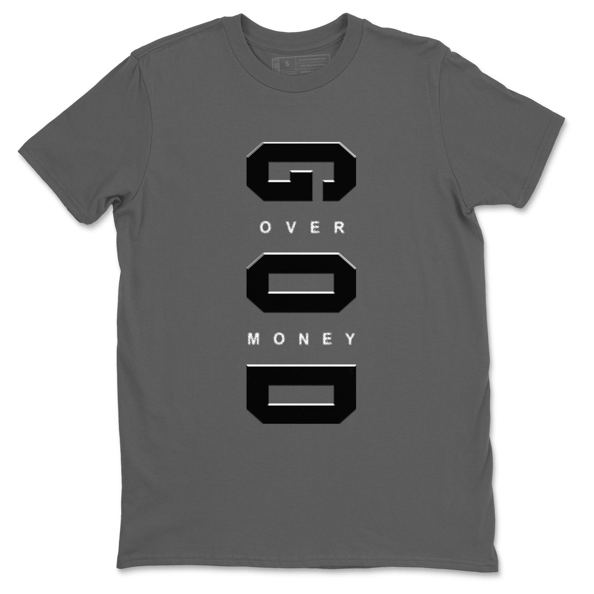 Air Jordan 12 Black And Wolf Grey t shirts to match sneakers God Over Money sneaker match tees 12s Black Wolf Grey tee Drip Gear Zone unisex cotton Cool Grey 2 shirts