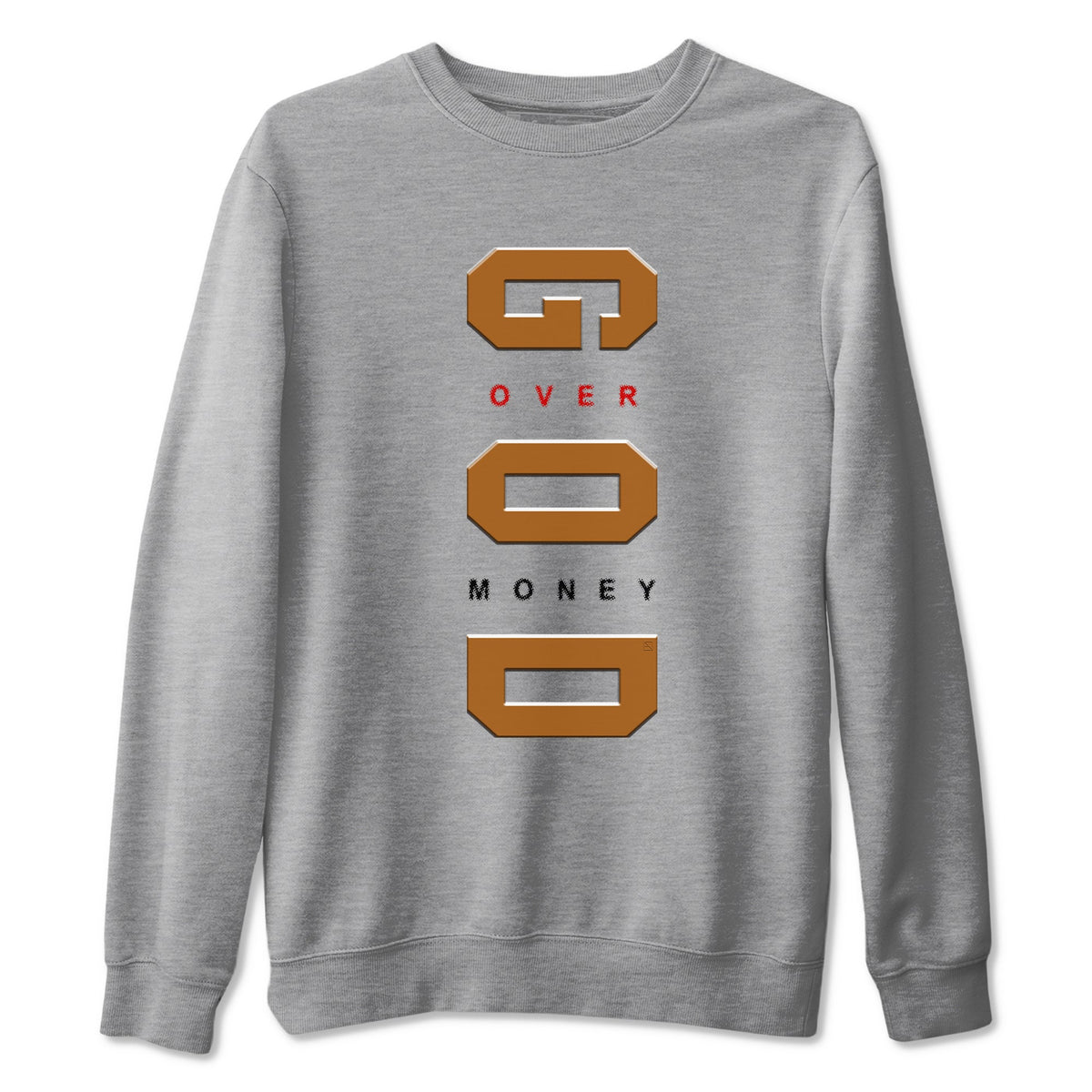 5s Archaeo Brown t shirts to match sneakers God Over Money sneaker match tees Air Jordan 5 Retro Archaeo Brown tee Drip Gear Zone unisex cotton Heather Grey 2 shirts