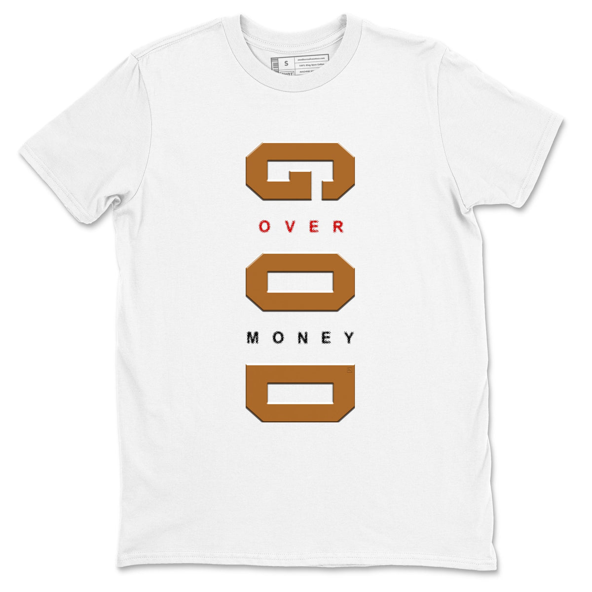 5s Archaeo Brown t shirts to match sneakers God Over Money sneaker match tees Air Jordan 5 Retro Archaeo Brown tee Drip Gear Zone unisex cotton White 2 shirts