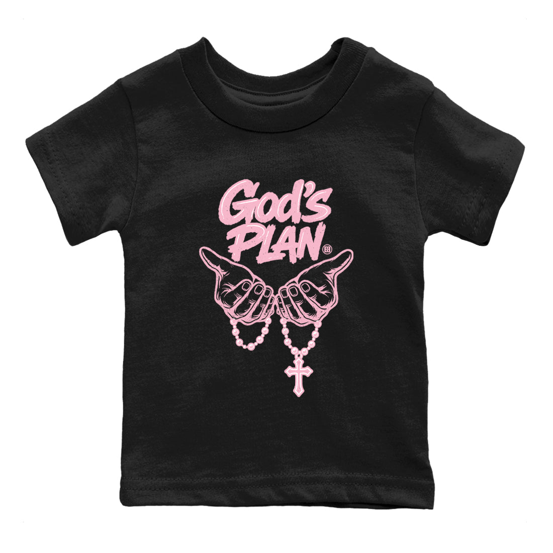 Sneaker Threads Sneaker Tees To Match Air Jordan 5 Medium Soft Pink Shoes God's Plan Kids T-Shirt Black 2