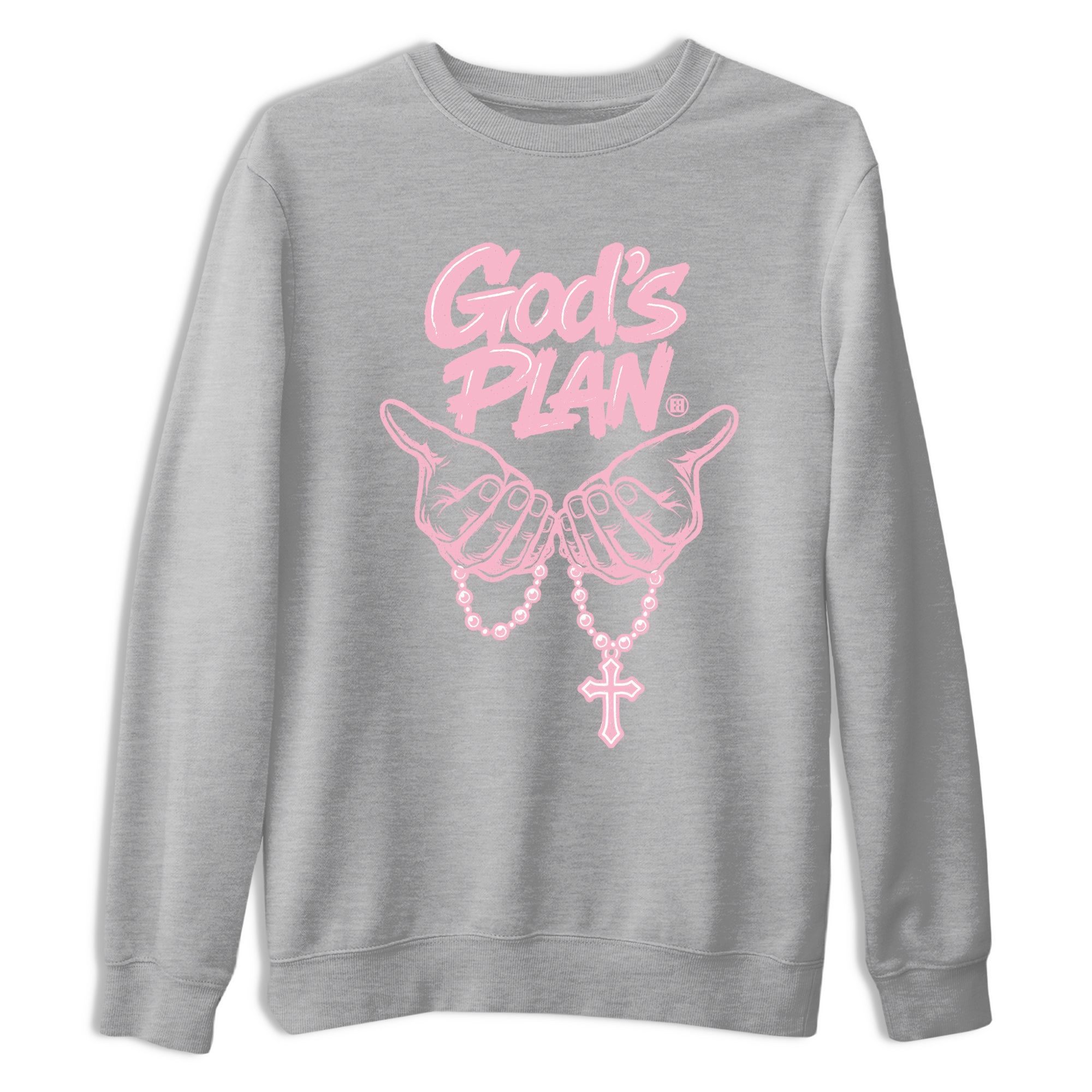 Sneaker Threads Sneaker Tees To Match Air Jordan 5 Medium Soft Pink Shoes God's Plan Tee Heather Grey 2