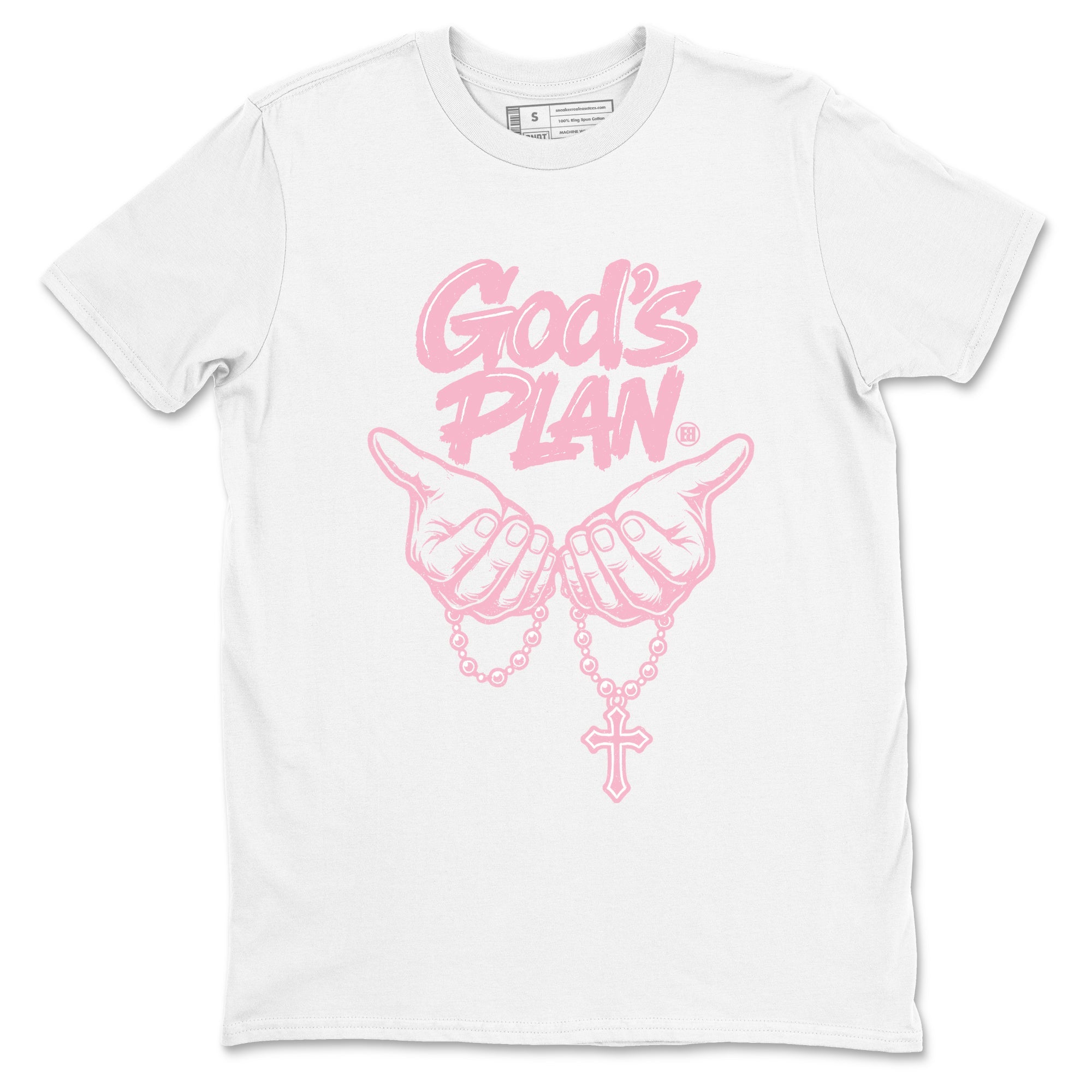 Sneaker Threads Sneaker Tees To Match Air Jordan 5 Medium Soft Pink Shoes God's Plan Tee White 2