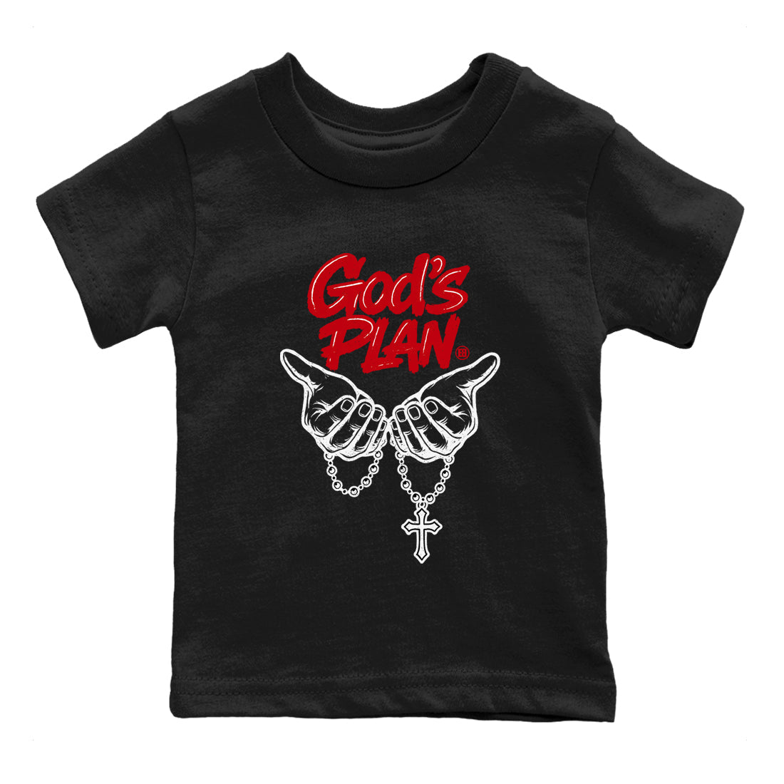 Sneaker match tees  Sneaker Tees To Match Air Jordan 5 Fire Red Shoes  God's Plan Kids T-Shirt Black 2