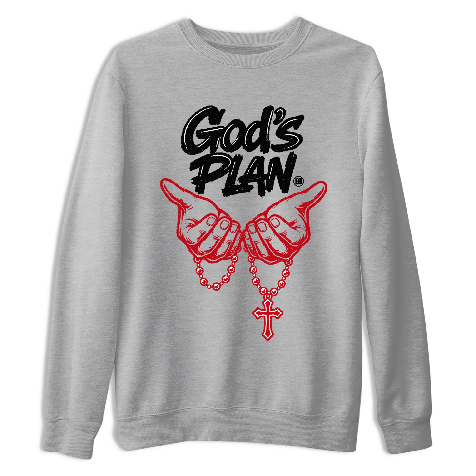 Sneaker match tees  Sneaker Tees To Match Air Jordan 5 Fire Red Shoes  God's Plan Tee Heather Grey 2