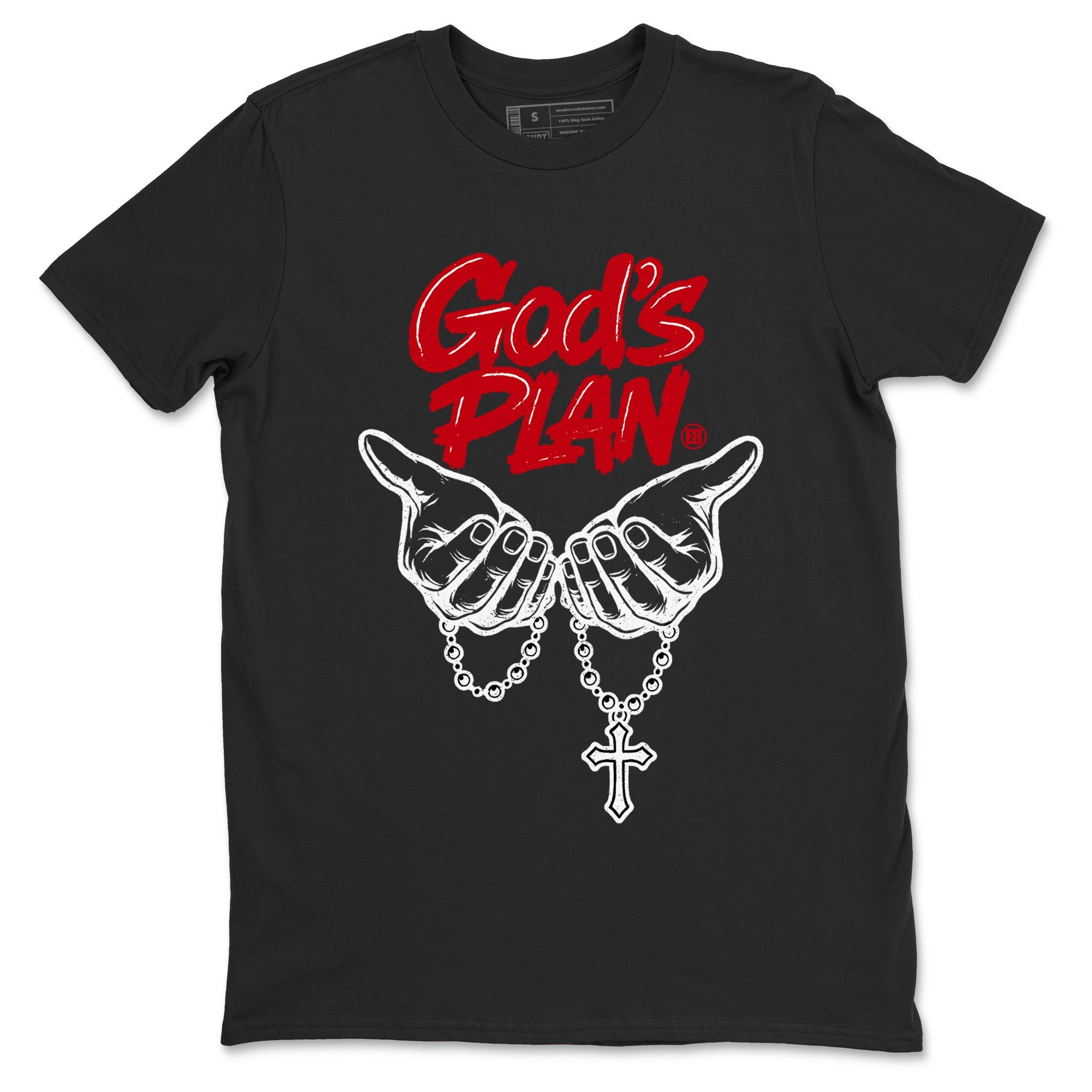 Sneaker match tees  Sneaker Tees To Match Air Jordan 5 Fire Red Shoes  God's Plan Tee Black 2