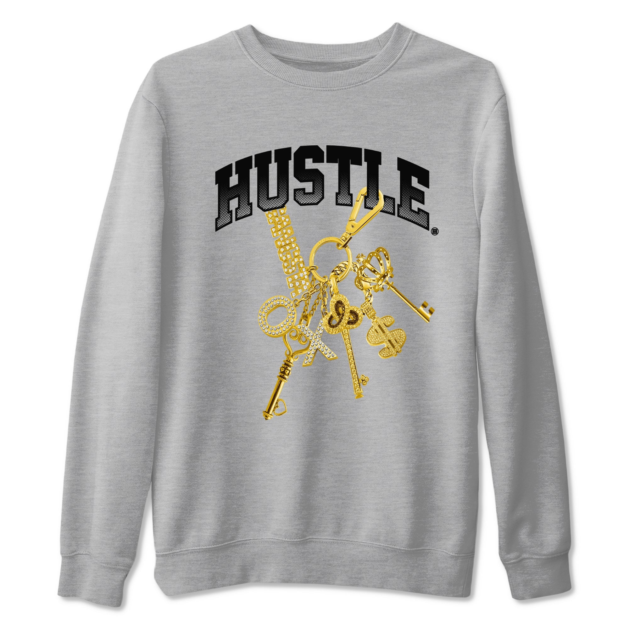 AJ1 Black Metallic Gold shirts to match jordans Gold Hustle sneaker match tees Air Jordan 1 Black Metallic Gold Drip Gear Zone streetwear brand Heather Grey 2 unisex cotton tee