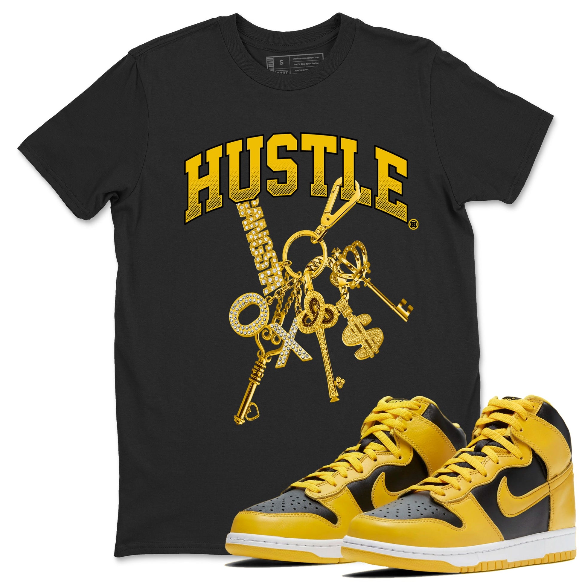 Dunk High Wu Tang shirts to match jordans Gold Hustle sneaker match tees Dunk High Wu Tang match shoes to clothes Drip Gear Zone unisex cotton Black 1 shirts