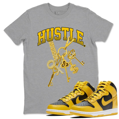 Dunk High Wu Tang shirts to match jordans Gold Hustle sneaker match tees Dunk High Wu Tang match shoes to clothes Drip Gear Zone unisex cotton Heather Grey 1 shirts