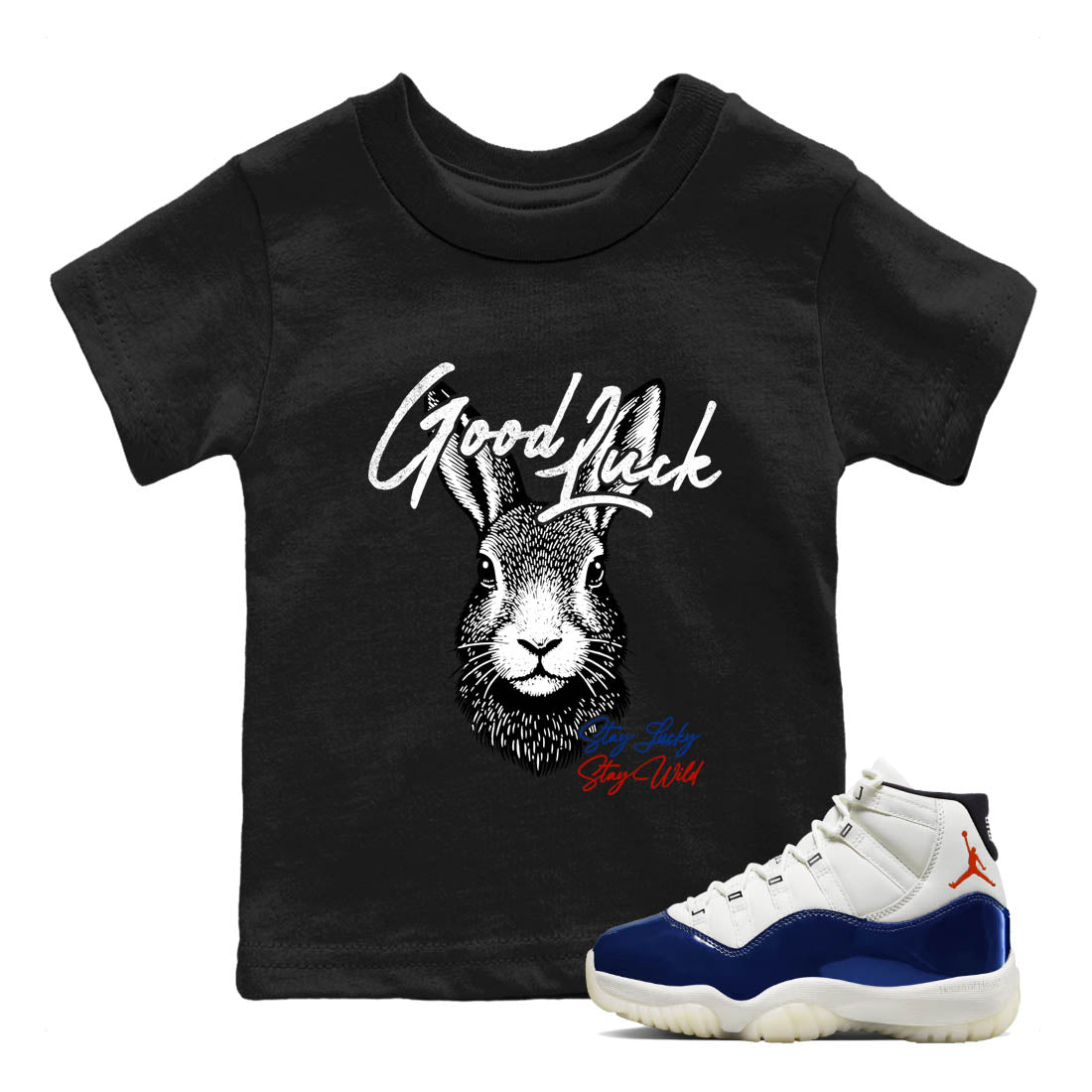 Sneaker Threads  Sneaker Tees To Match Air Jordan 11 Rare Air  Good Luck Youth Graphic Tee Black 1. Perfect for Jordan releases 2025 colorways.