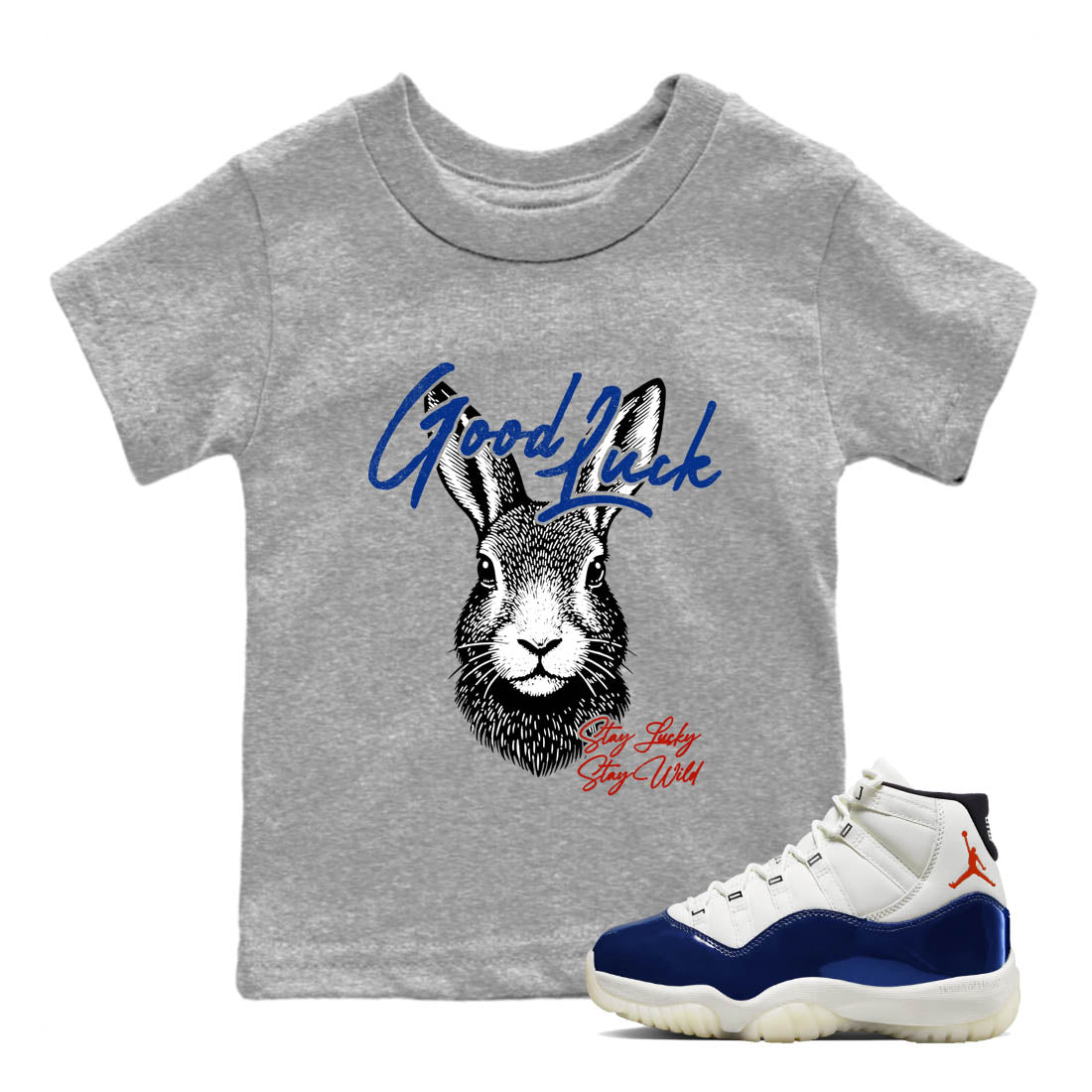 Sneaker Threads  Sneaker Tees To Match Air Jordan 11 Rare Air  Good Luck Youth Graphic Tee Heather Grey 1. Perfect for Jordan releases 2025 colorways.