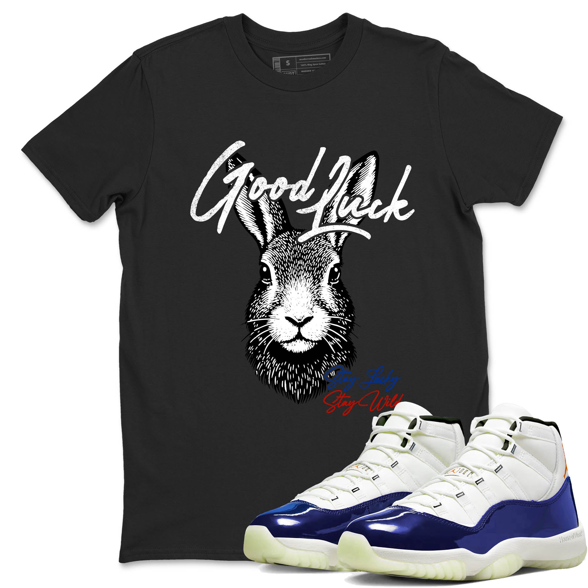 Sneaker Threads  Sneaker Tees To Match Air Jordan 11 Rare Air  Good Luck Graphic Tee Black 1. Perfect for Jordan releases 2025 colorways.