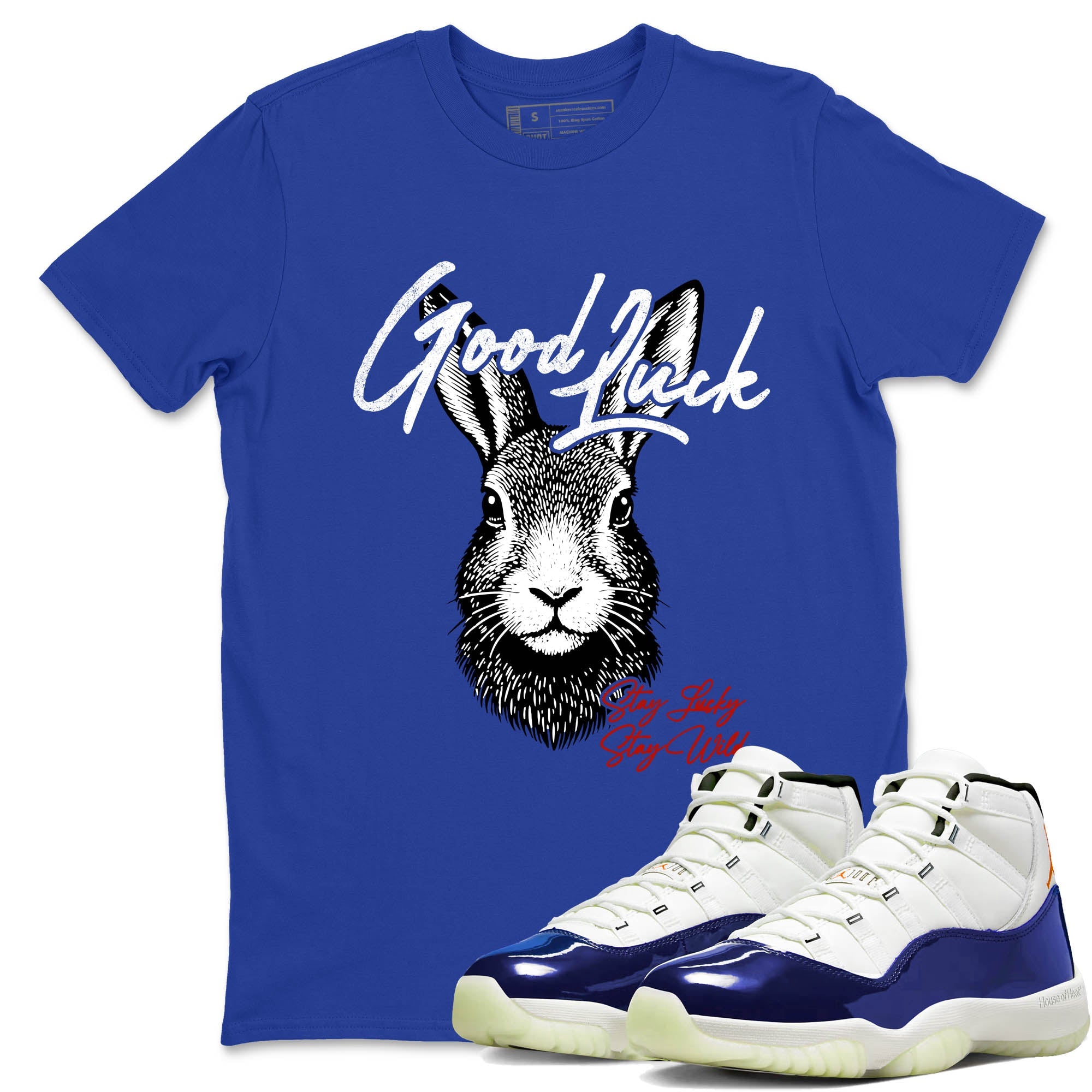 Sneaker Threads  Sneaker Tees To Match Air Jordan 11 Rare Air  Good Luck Graphic Tee Royal Blue 1. Perfect for Jordan releases 2025 colorways.
