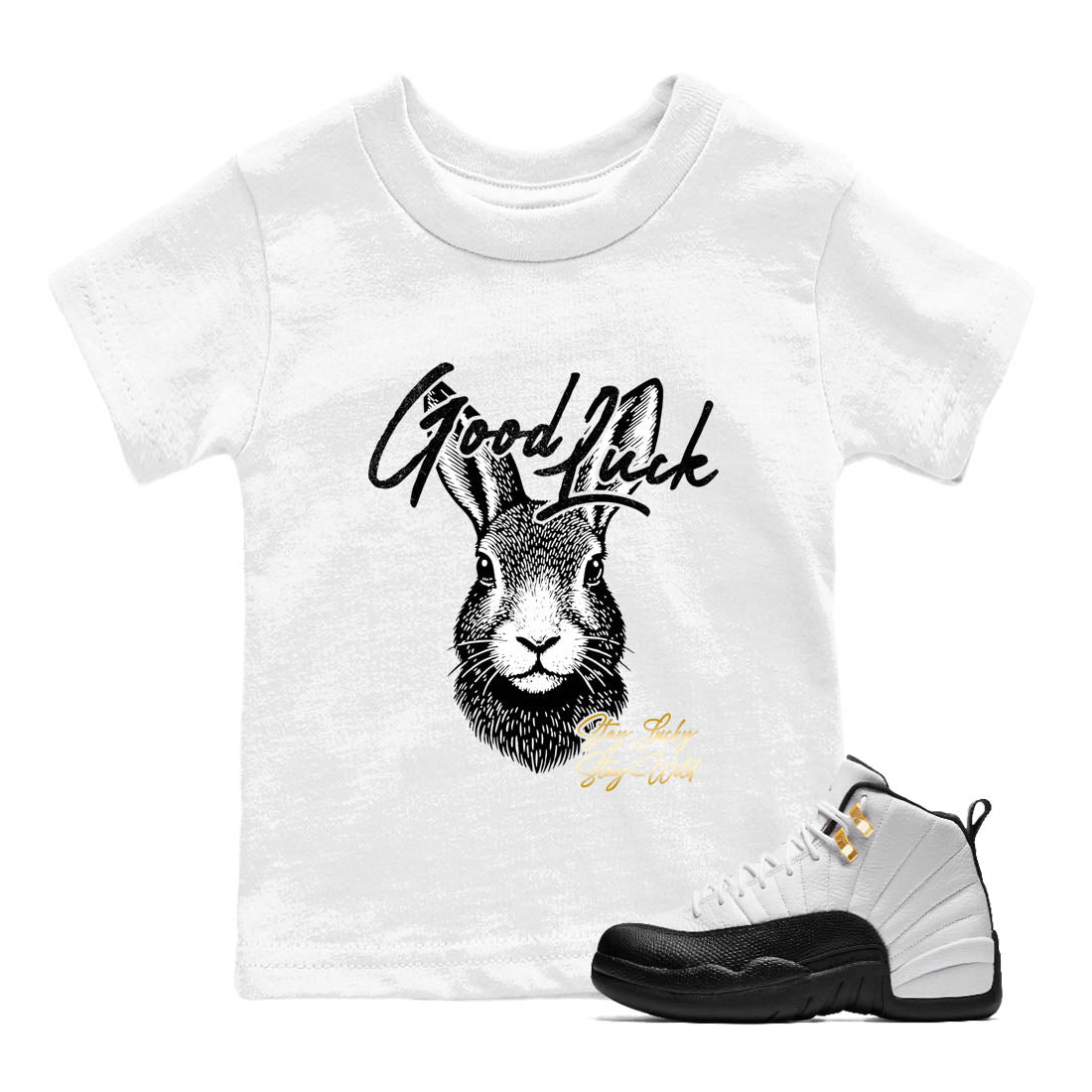 Sneaker Threads  Sneaker Tees To Match Air Jordan 12 Taxi  Good Luck Youth Graphic Tee White 1. Perfect for Jordan releases 2025 colorways.