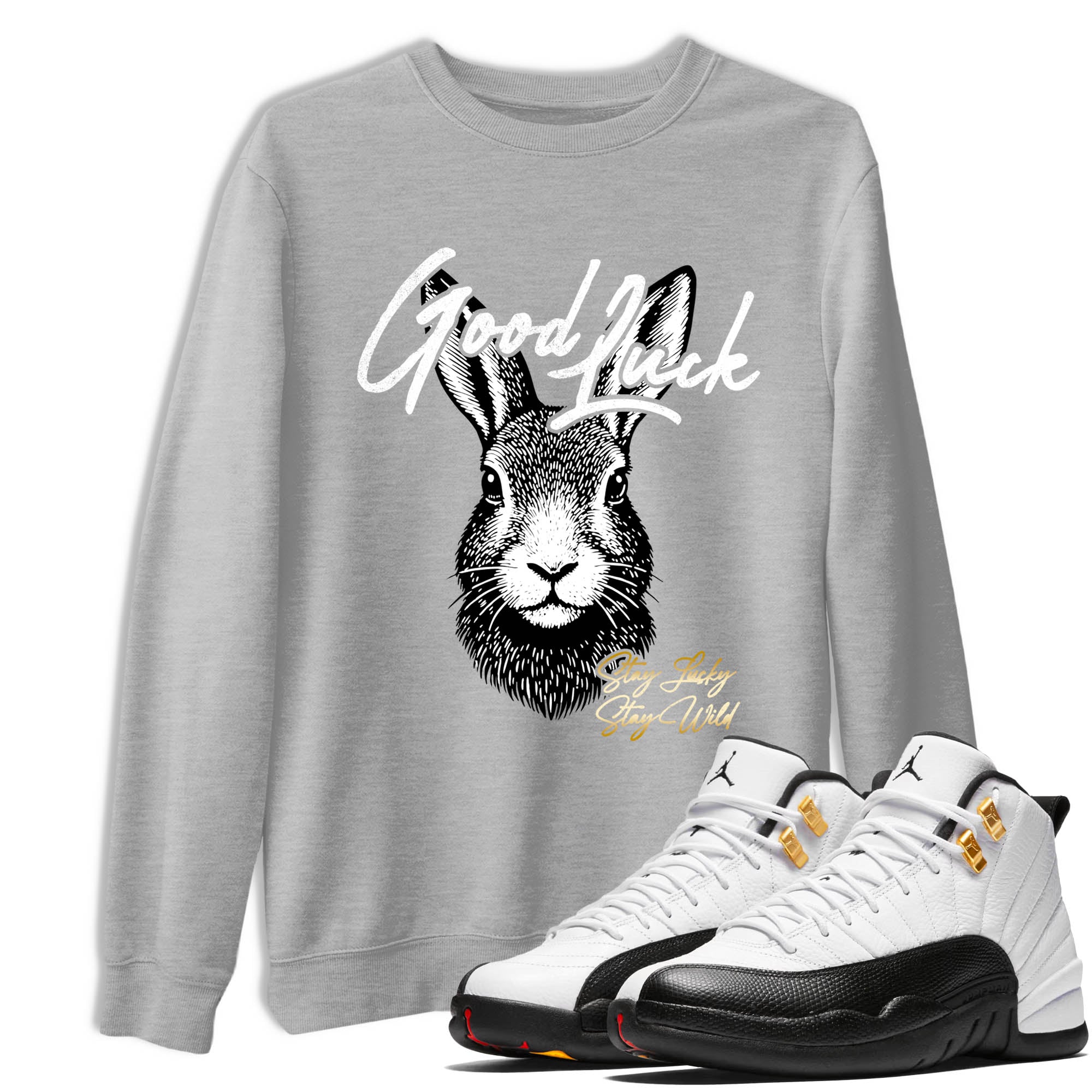 Sneaker Threads  Sneaker Tees To Match Air Jordan 12 Taxi  Good Luck Graphic Tee Heather Grey 1. Perfect for Jordan releases 2025 colorways.