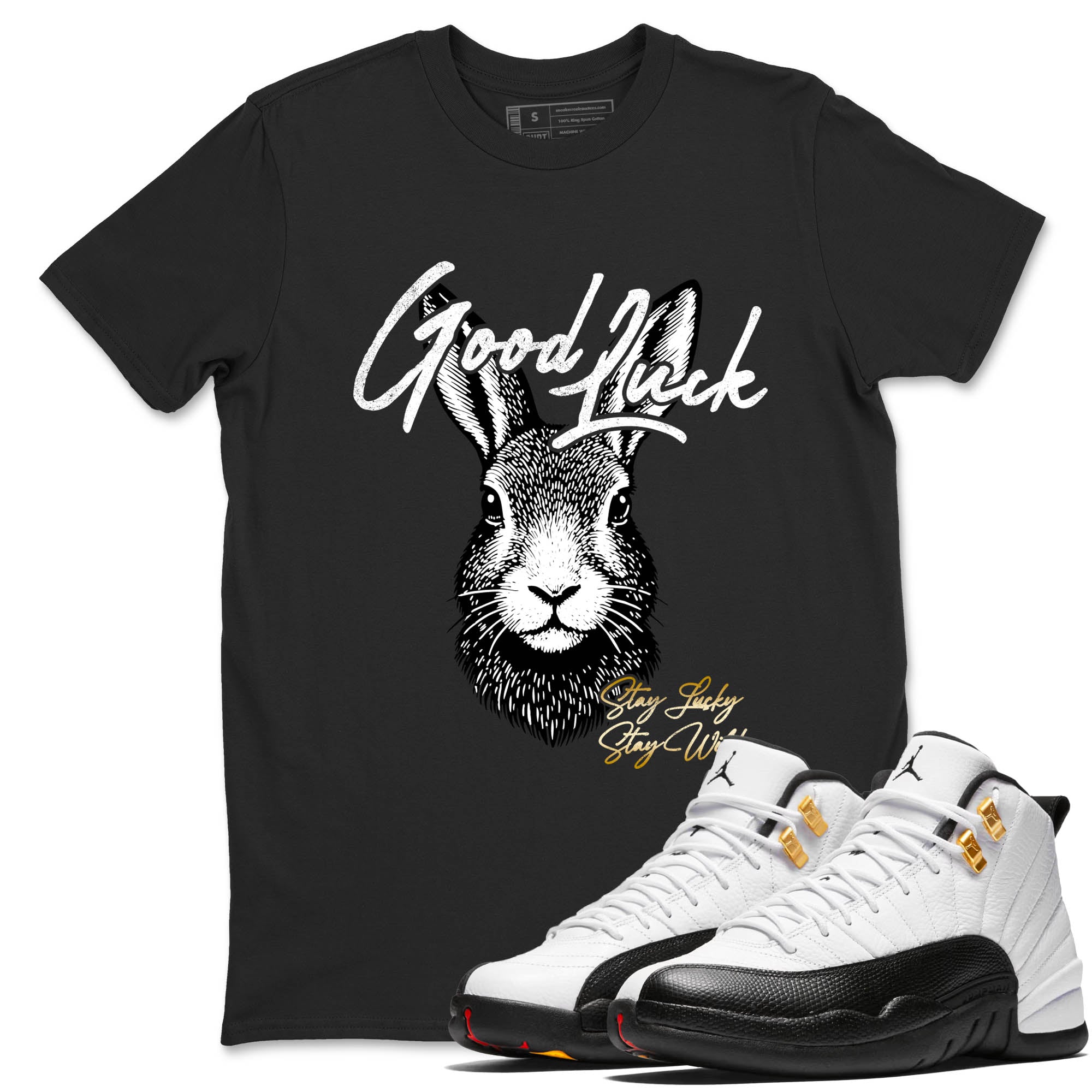 Sneaker Threads  Sneaker Tees To Match Air Jordan 12 Taxi  Good Luck Graphic Tee Black 1. Perfect for Jordan releases 2025 colorways.