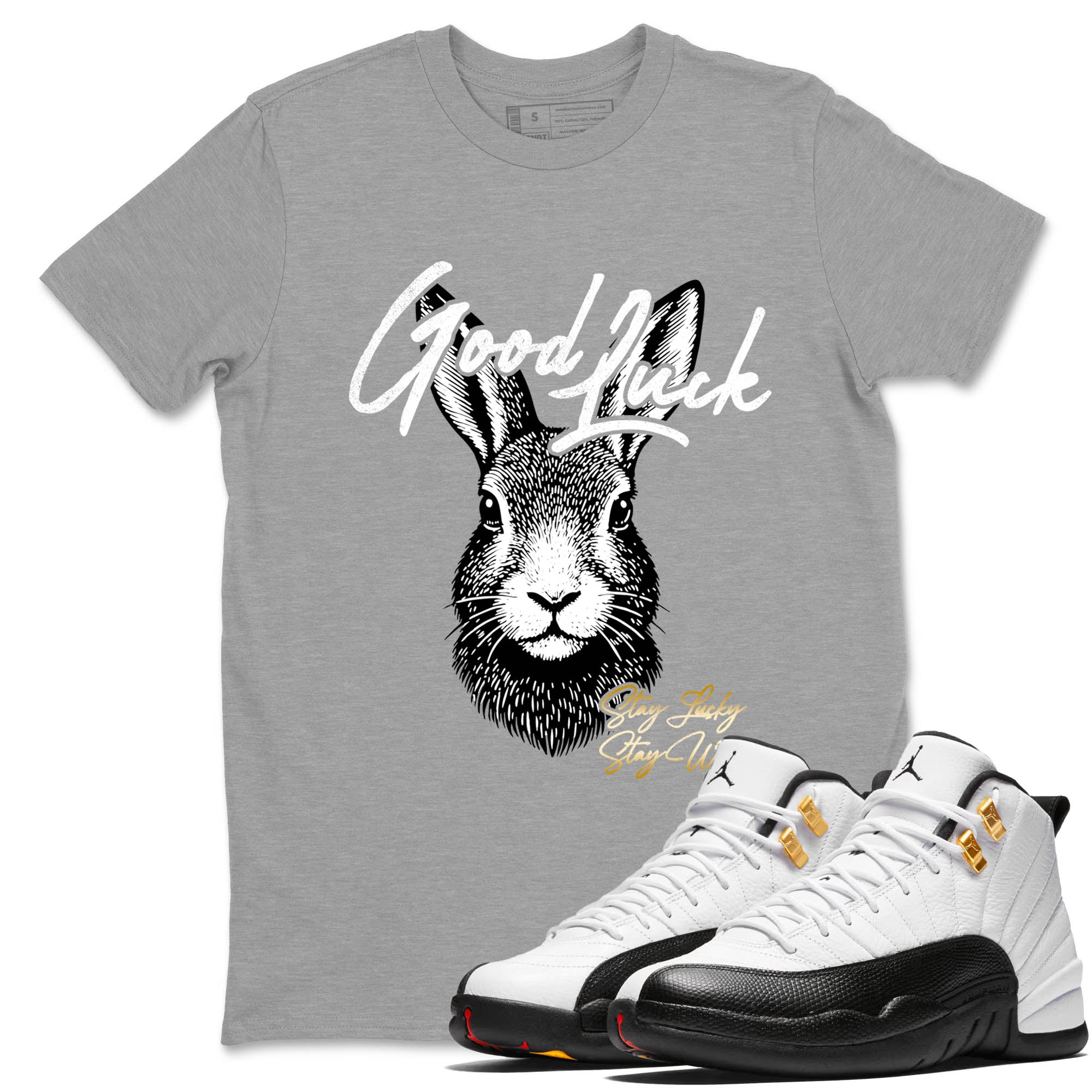 Sneaker Threads  Sneaker Tees To Match Air Jordan 12 Taxi  Good Luck Graphic Tee Heather Grey 1. Perfect for Jordan releases 2025 colorways.