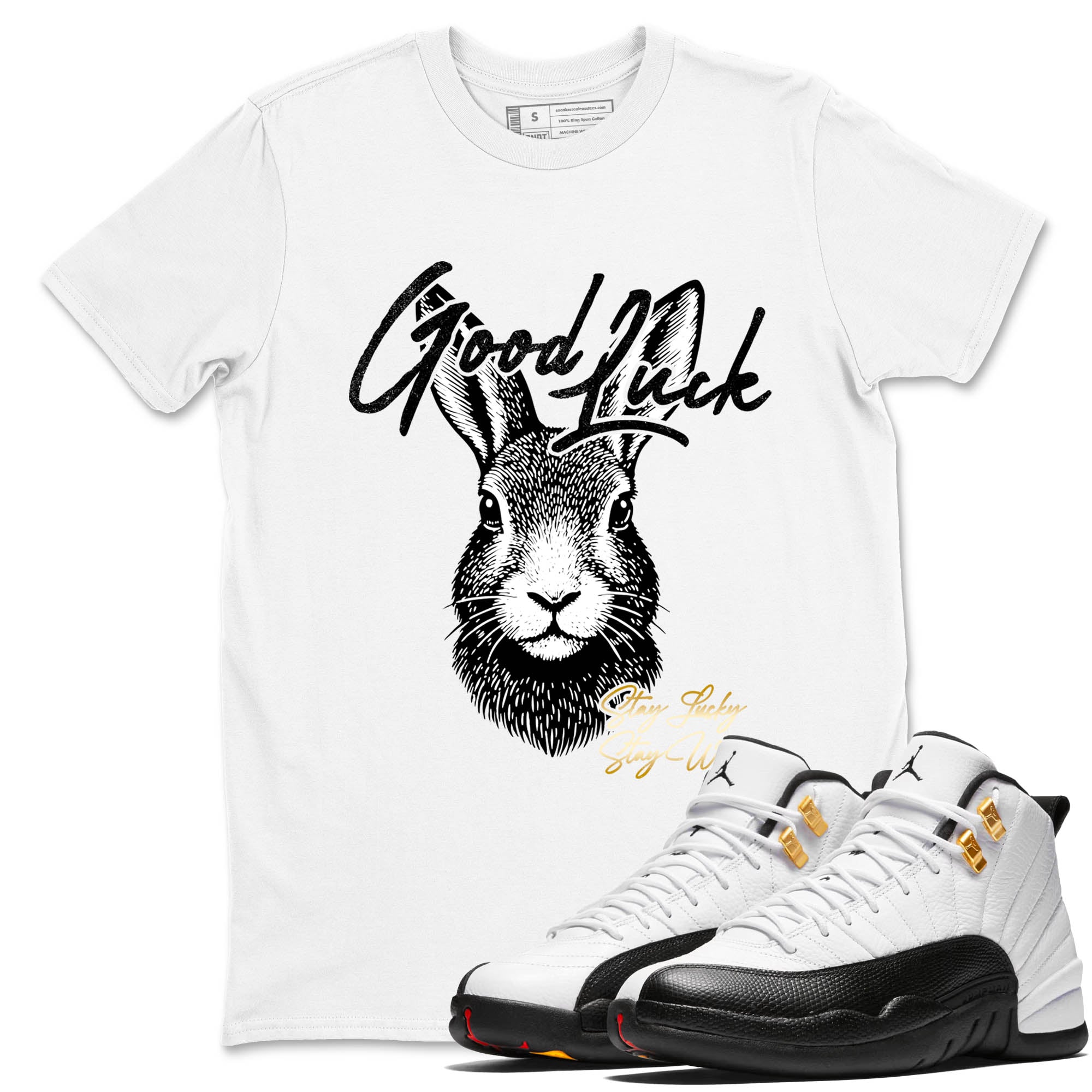 Sneaker Threads  Sneaker Tees To Match Air Jordan 12 Taxi  Good Luck Graphic Tee White 1. Perfect for Jordan releases 2025 colorways.