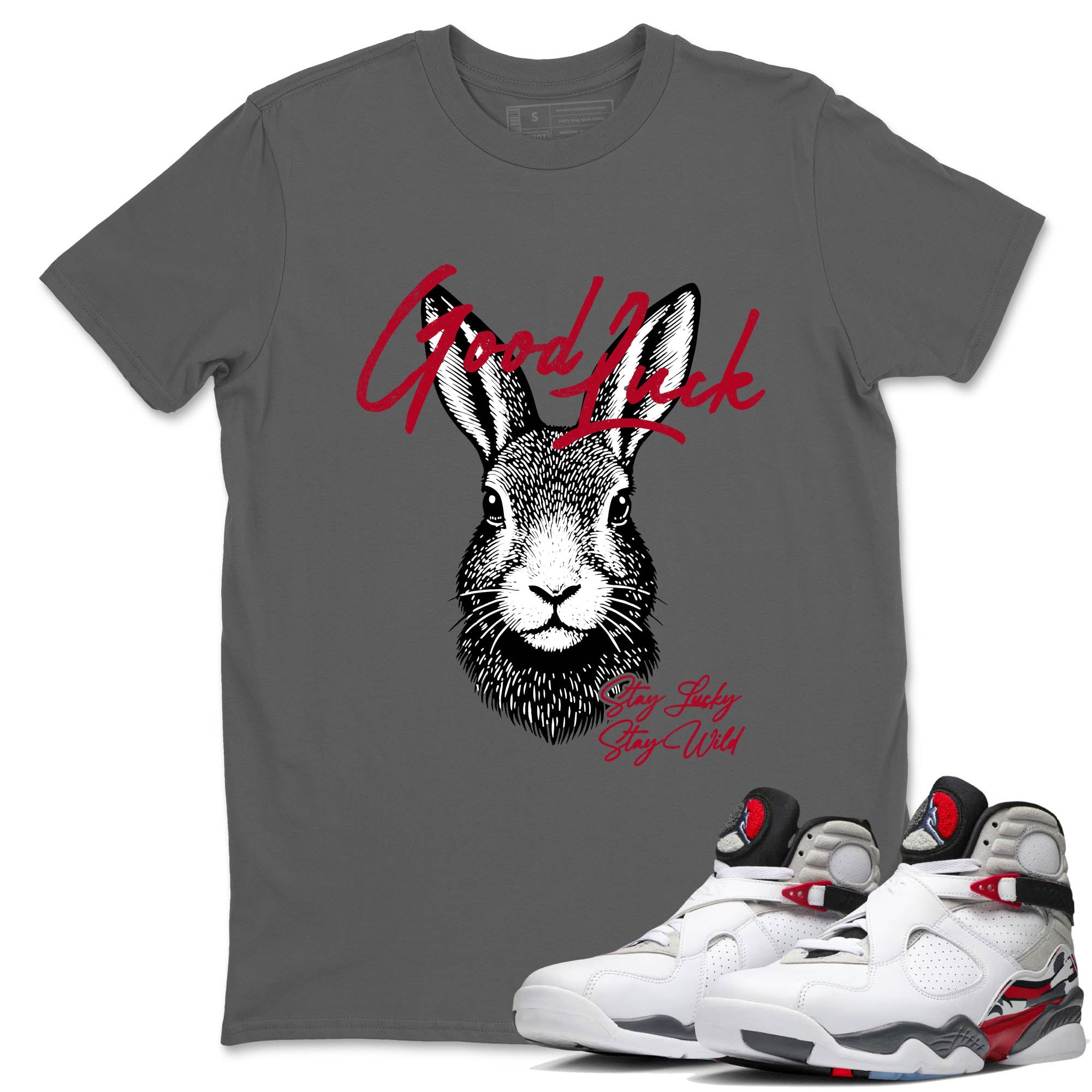 Sneaker Threads  Sneaker Tees To Match Air Jordan 8 Bunny  Good Luck Graphic Tee Cool Grey 2. Perfect for Jordan releases 2025 colorways.