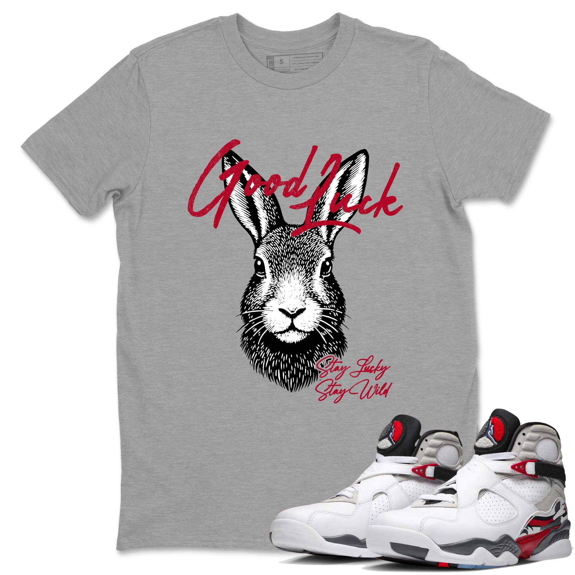 Sneaker Threads  Sneaker Tees To Match Air Jordan 8 Bunny  Good Luck Graphic Tee Heather Grey 1. Perfect for Jordan releases 2025 colorways.