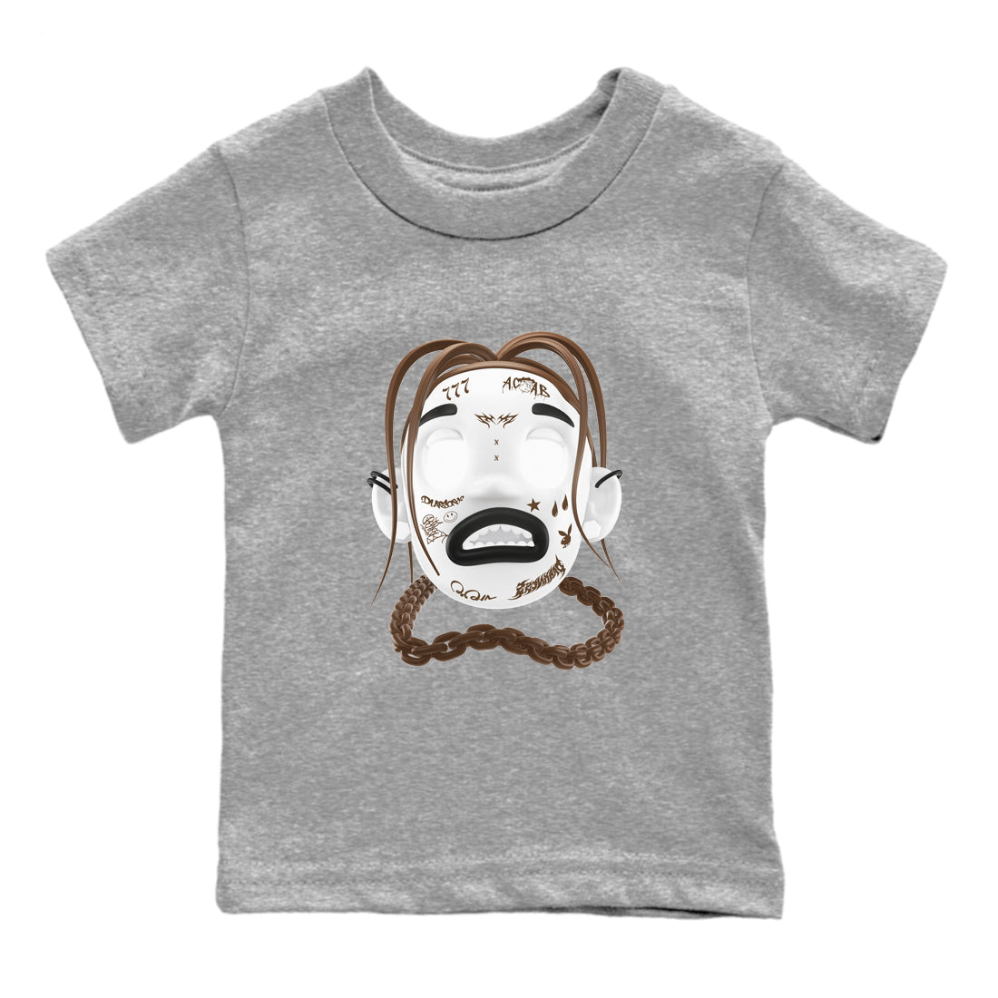 1s Low OG Mocha shirts to match jordans Goosebumps Boy sneaker match tees Air Jordan 1 Mocha match shoes to clothes Drip Gear Zone Youth Baby Heather Grey 2 tee