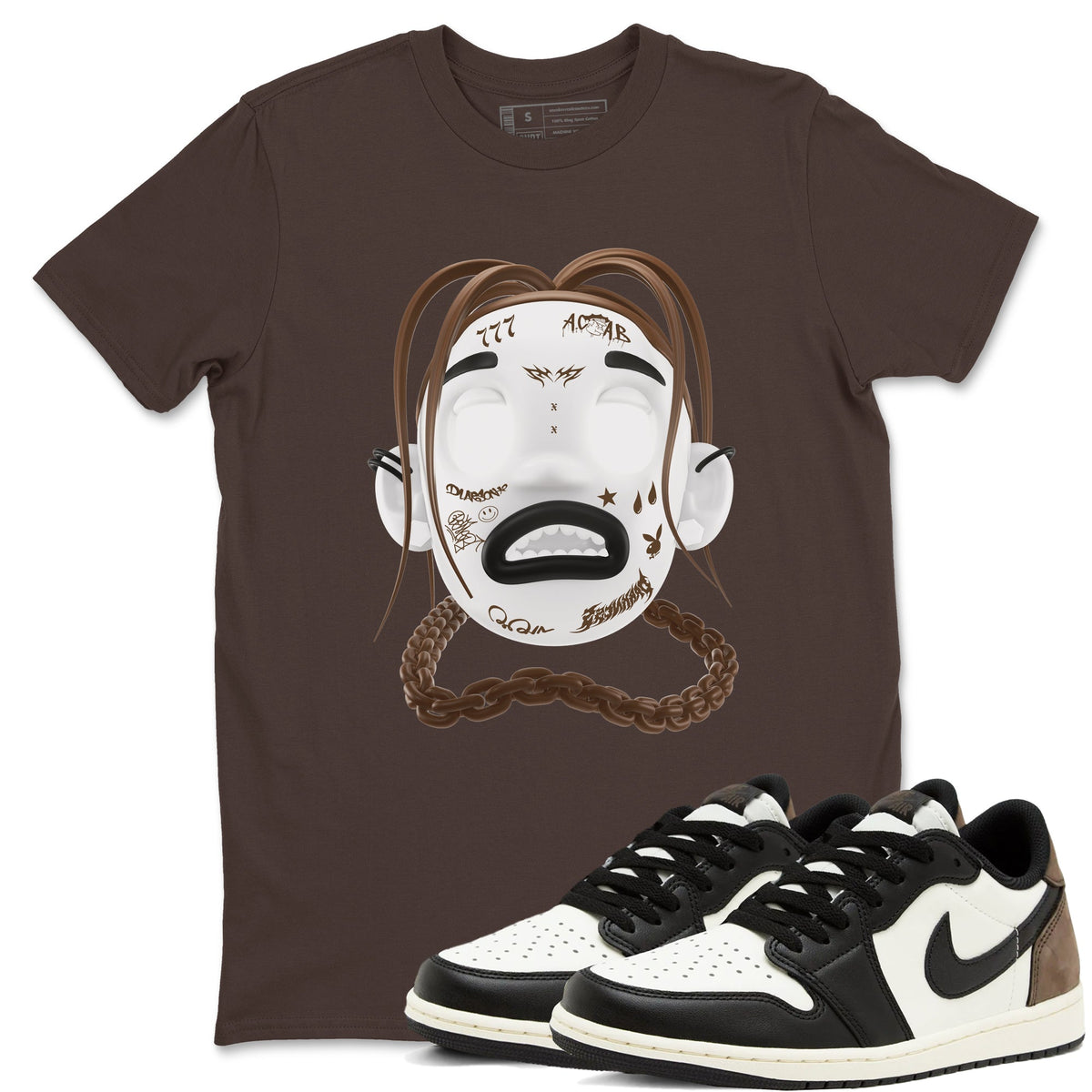 1s Low OG Mocha shirts to match jordans Goosebumps Boy sneaker match tees Air Jordan 1 Mocha match shoes to clothes Drip Gear Zone unisex cotton Dark Chocolate 1 shirts
