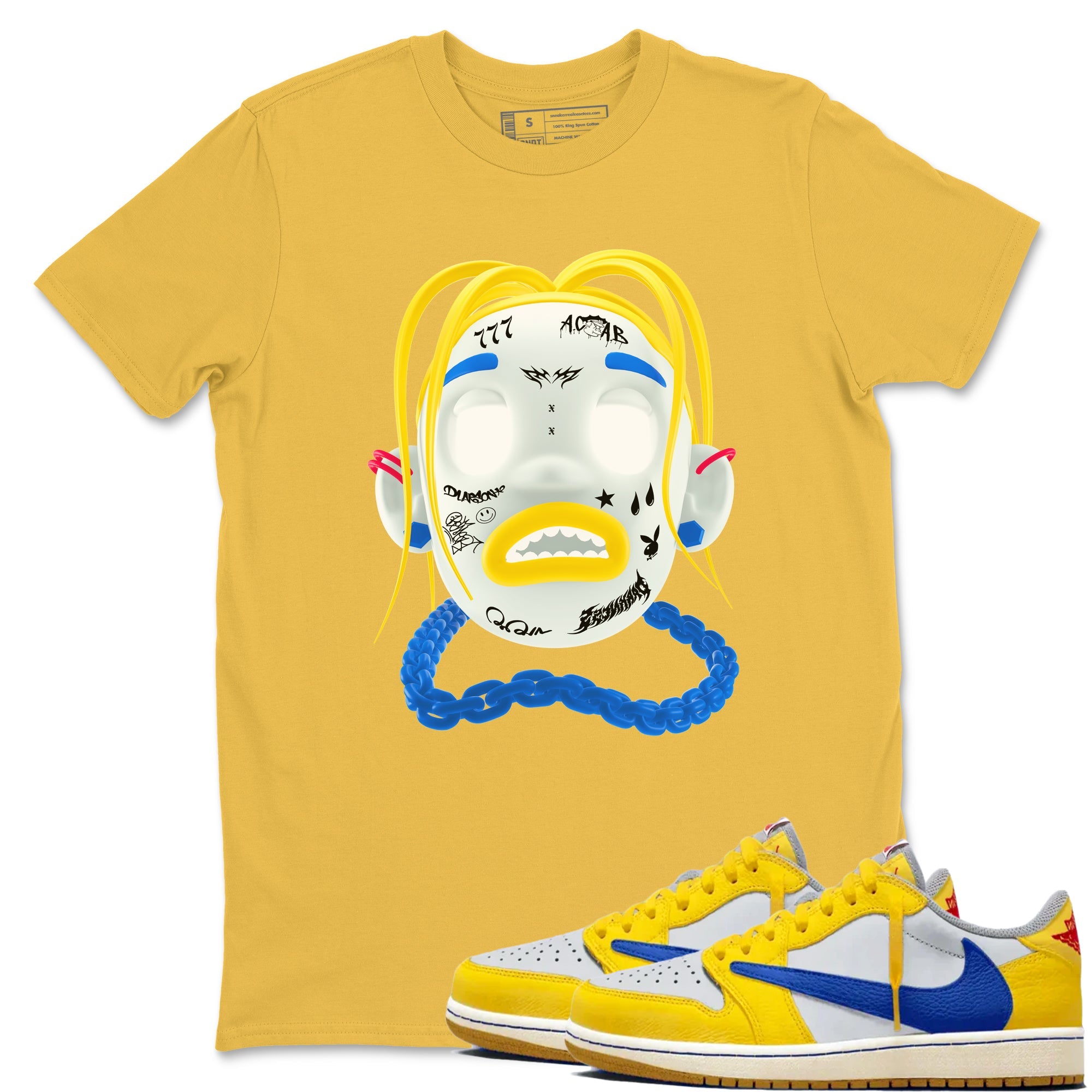 1s Travis Scott Canary shirt to match jordans Goosebumps Boy sneaker tees Air Jordan 1 Travis Scott Canary Drip Gear Zone unisex cotton Daisy 1 crew neck shirt