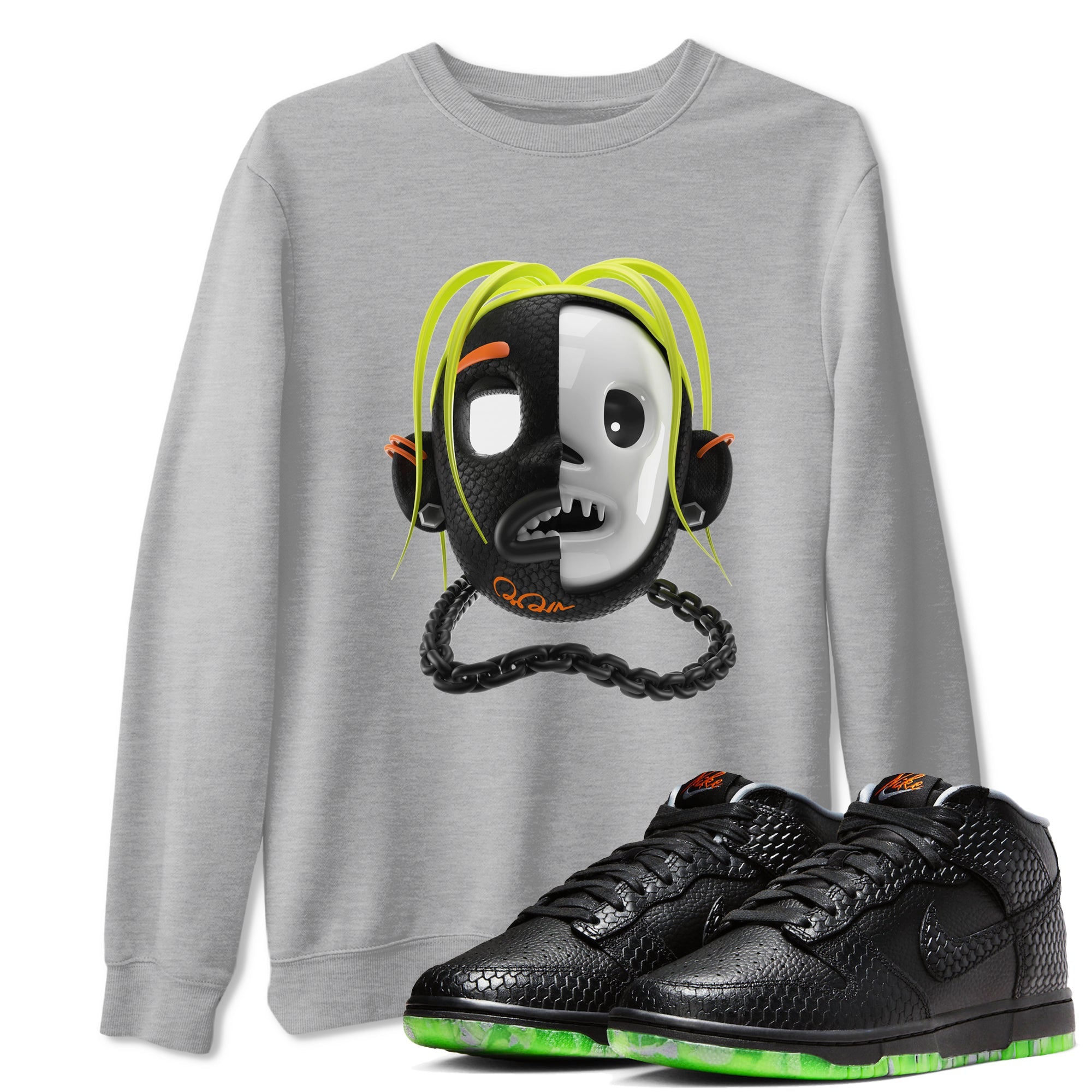 Dunk Halloween shirt to match jordans Goosebumps Boy sneaker tees Halloween night dress Dunk Halloween Drip Gear Zone Unisex Heather Grey 1 T-Shirt