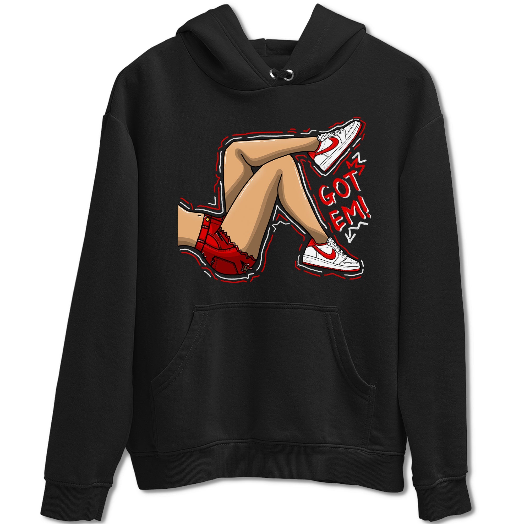 1s Low University Red shirt to match jordans Got Em Legs sneaker tees Air Jordan 1 University Red Drip Gear Zone Sneaker Matching Clothing Brand Unisex Sneaker Tee Black 2 T-Shirt