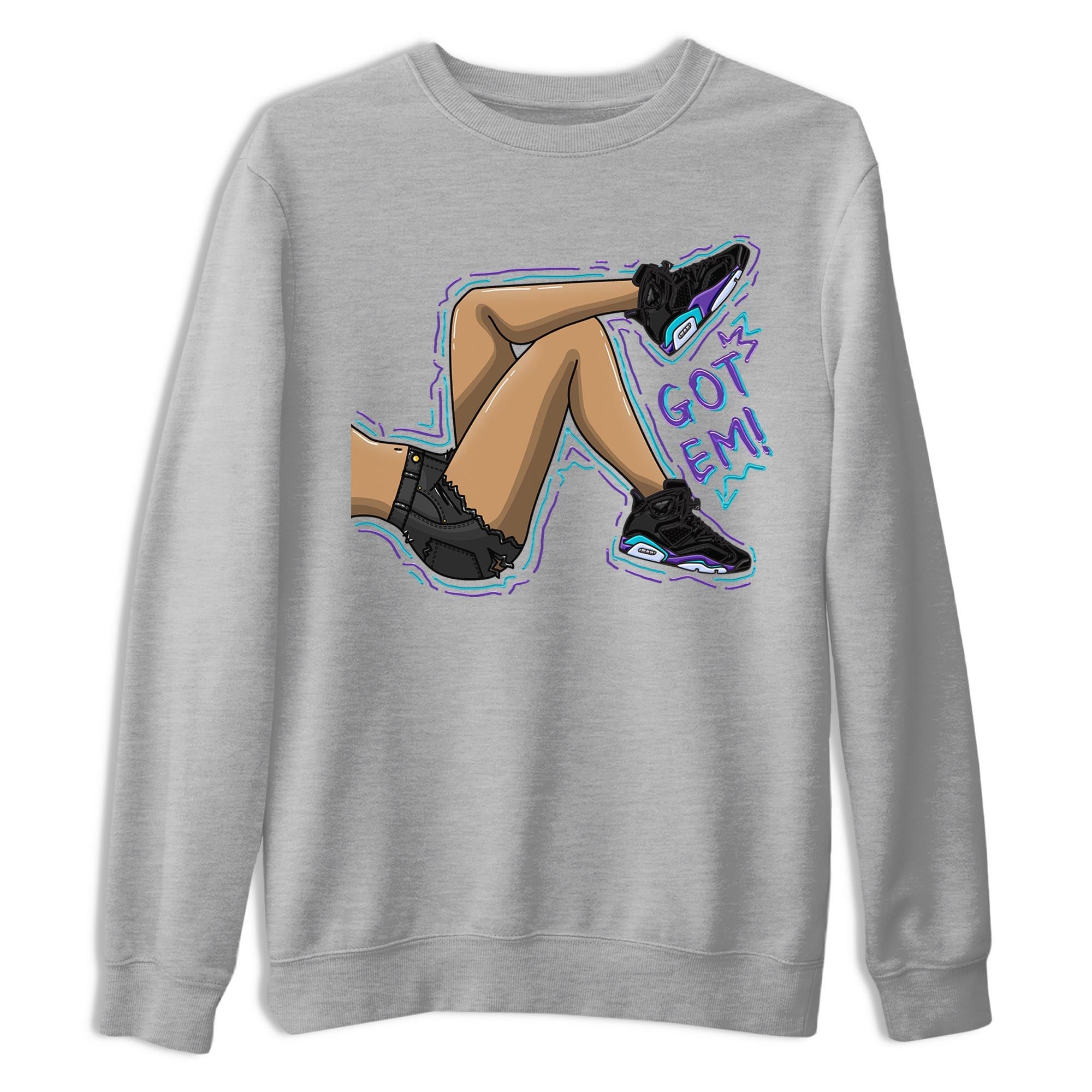 AJ6 Aqua shirt to match jordans Got Em Legs sneaker release tees Air Jordan 6 Aqua Drip Gear Zone Unisex Streetwear Clothing Heather Grey 2 T-Shirt