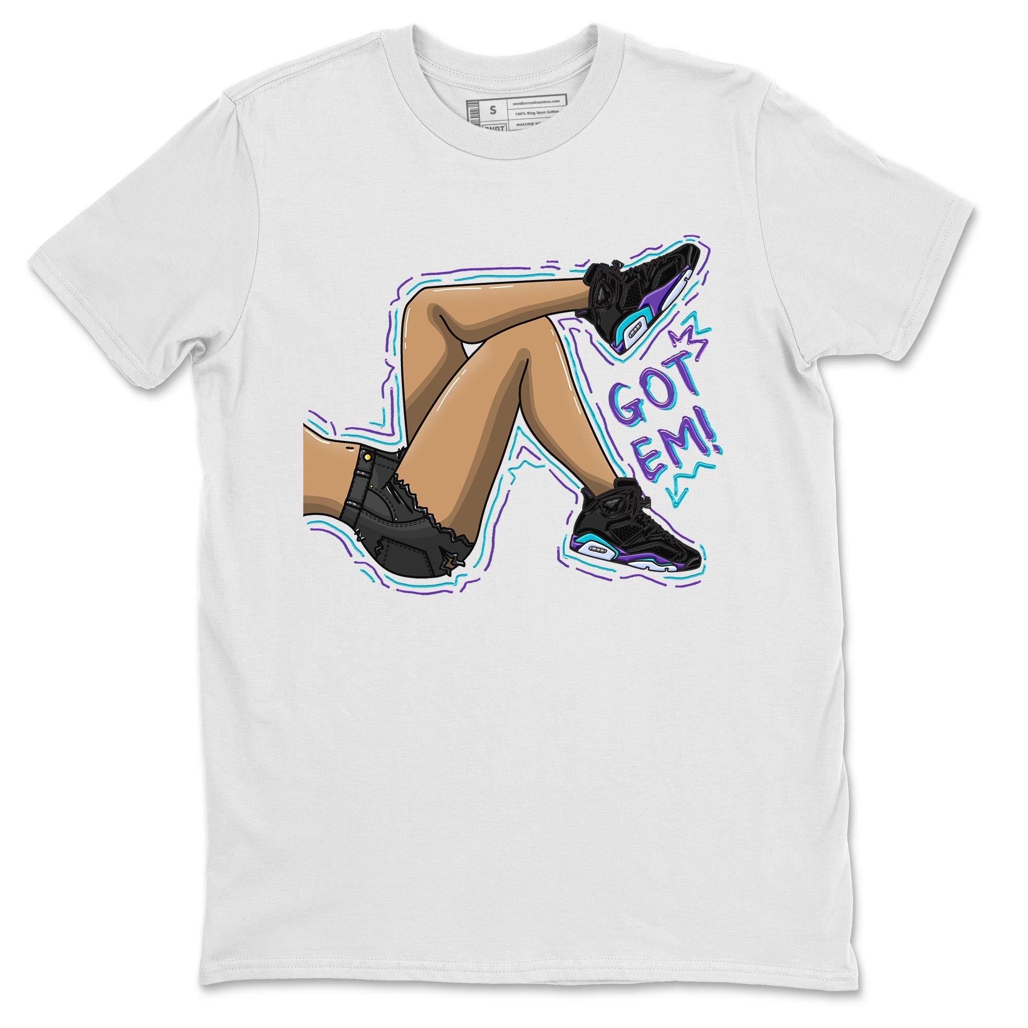 AJ6 Aqua shirt to match jordans Got Em Legs sneaker release tees Air Jordan 6 Aqua Drip Gear Zone Unisex Streetwear Clothing White 2 T-Shirt