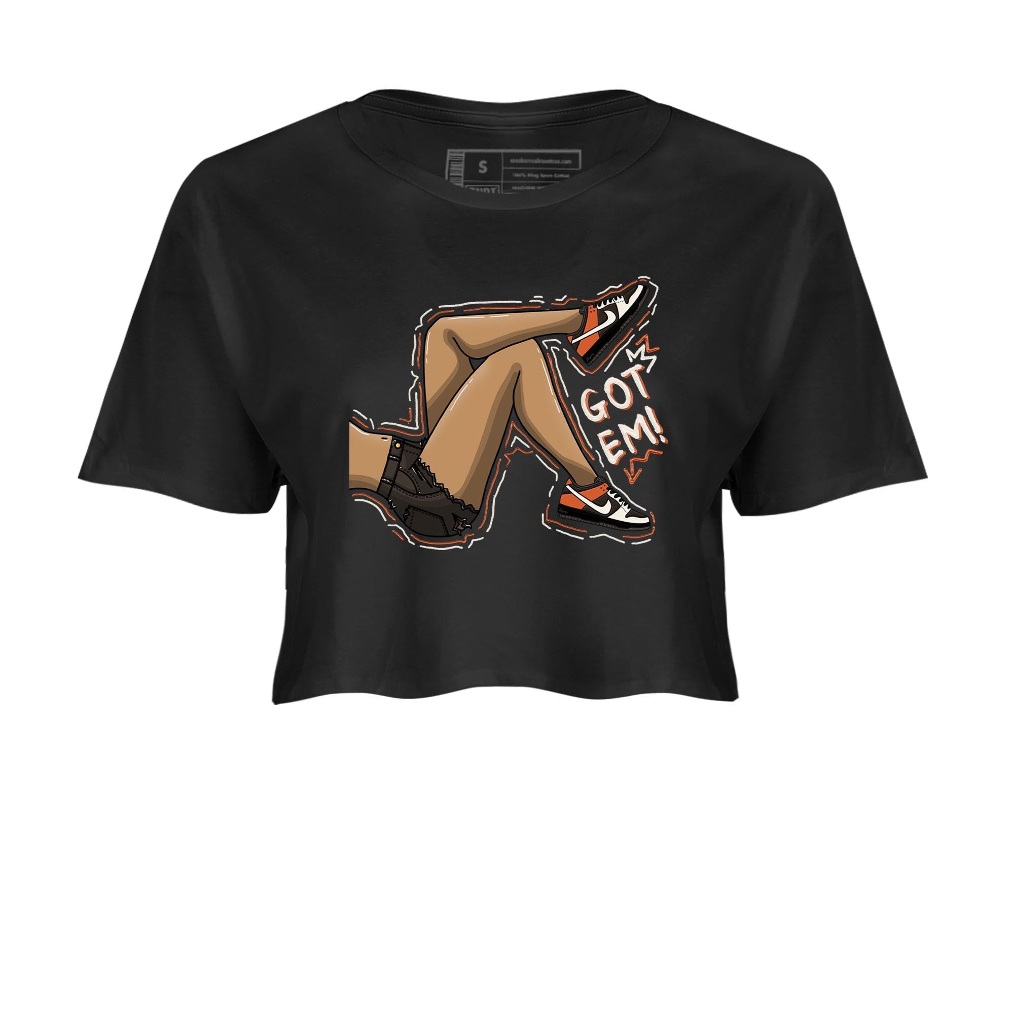 Nike Low Dunk Red Panda shirt to match jordans Got Em Legs sneaker tees Nike Dunk Red Panda Drip Gear Zone Black 2 Crop T-Shirt