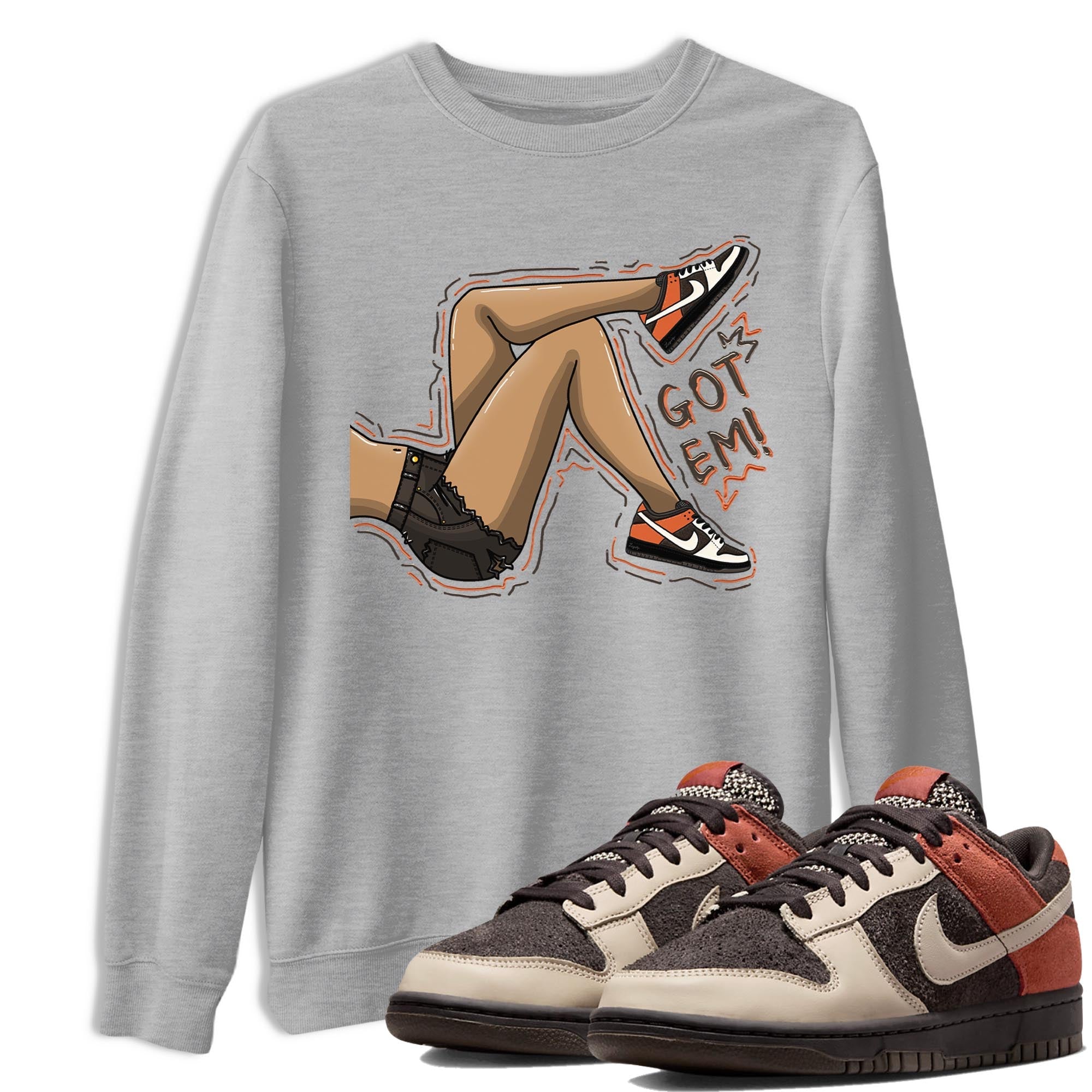 Nike Low Dunk Red Panda shirt to match jordans Got Em Legs sneaker tees Nike Dunk Red Panda Drip Gear Zone Unisex Streetwear Clothing Heather Grey 1 T-Shirt