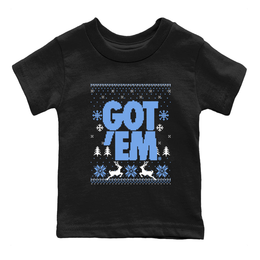 1s UNC Toe shirts to match jordans Christmas Gift Got Em Ugly Sweater sneaker match tees Air Jordan 1 High OG UNC Toe match shoes to clothes Drip Gear Zone Youth Baby Black 2 tee