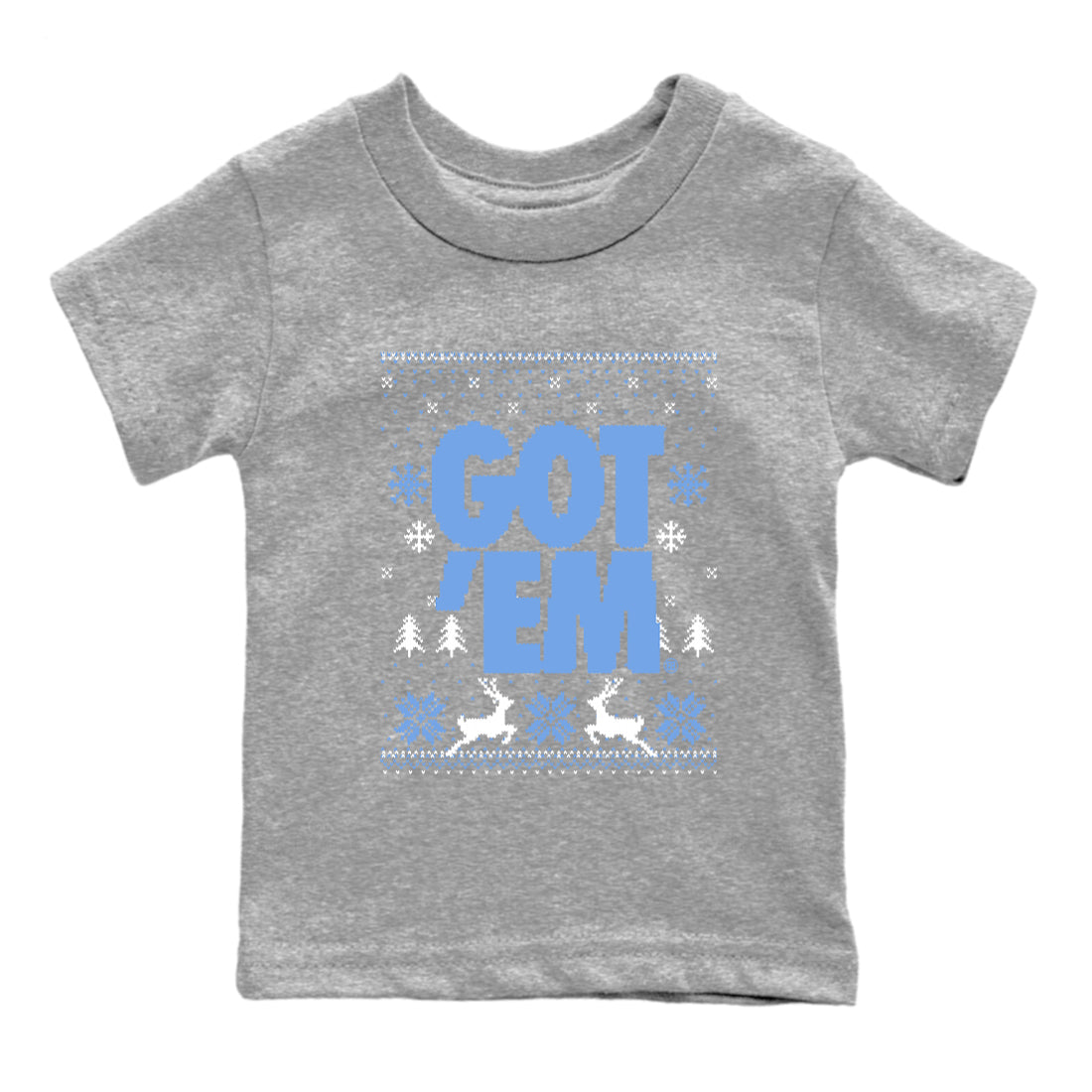1s UNC Toe shirts to match jordans Christmas Gift Got Em Ugly Sweater sneaker match tees Air Jordan 1 High OG UNC Toe match shoes to clothes Drip Gear Zone Youth Baby Heather Grey 2 tee