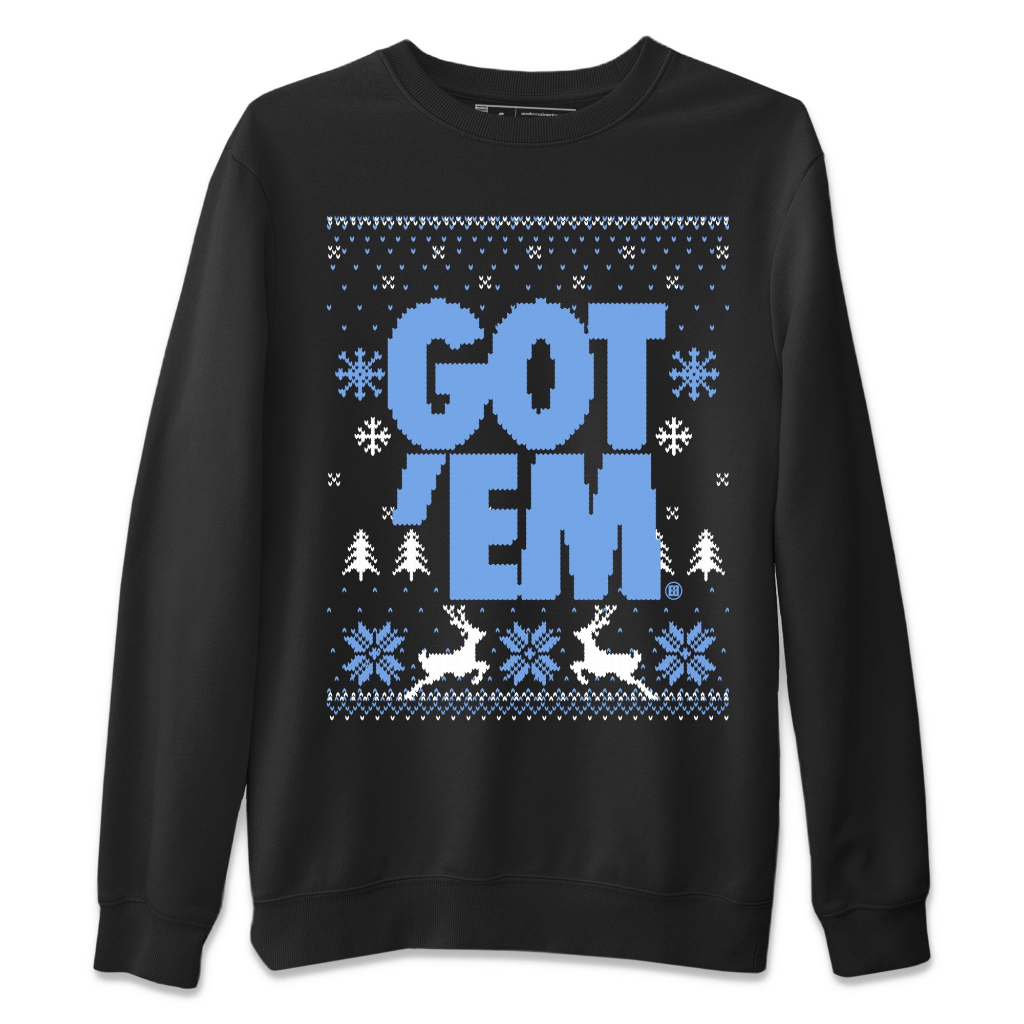 1s UNC Toe shirts to match jordans Christmas Gift Got Em Ugly Sweater sneaker match tees Air Jordan 1 High OG UNC Toe match shoes to clothes Drip Gear Zone unisex cotton Black 2 shirts