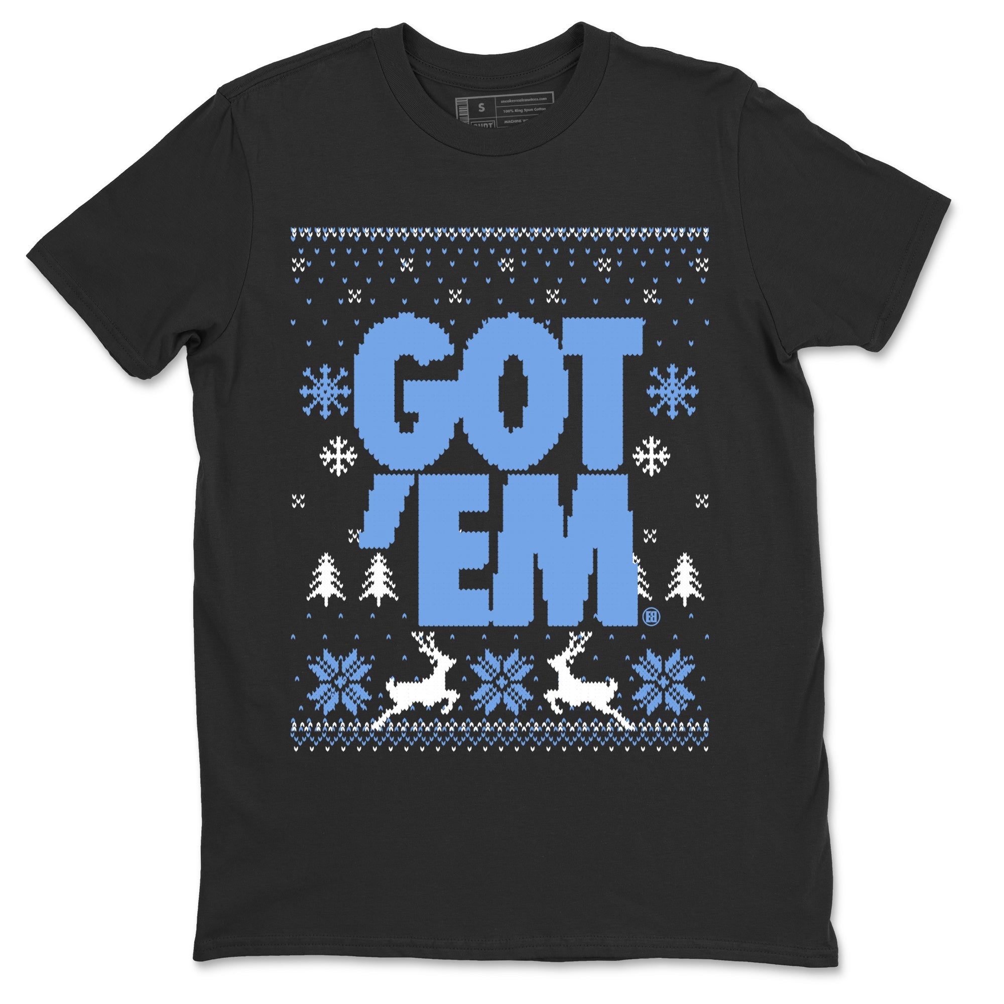 1s UNC Toe shirts to match jordans Christmas Gift Got Em Ugly Sweater sneaker match tees Air Jordan 1 High OG UNC Toe match shoes to clothes Drip Gear Zone unisex cotton Black 2 shirts