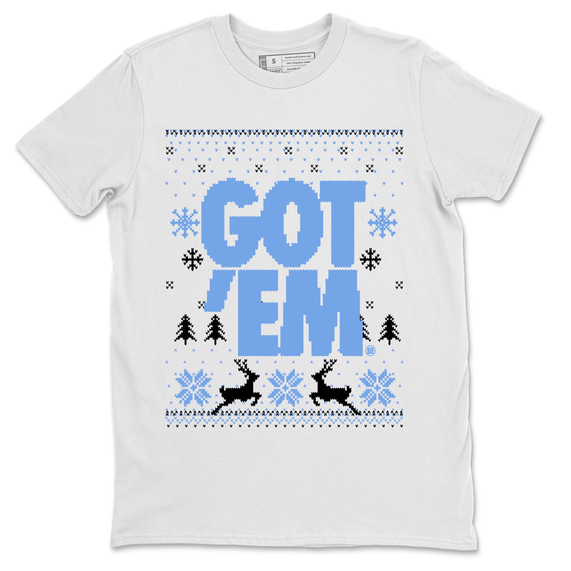 1s UNC Toe shirts to match jordans Christmas Gift Got Em Ugly Sweater sneaker match tees Air Jordan 1 High OG UNC Toe match shoes to clothes Drip Gear Zone unisex cotton White 2 shirts
