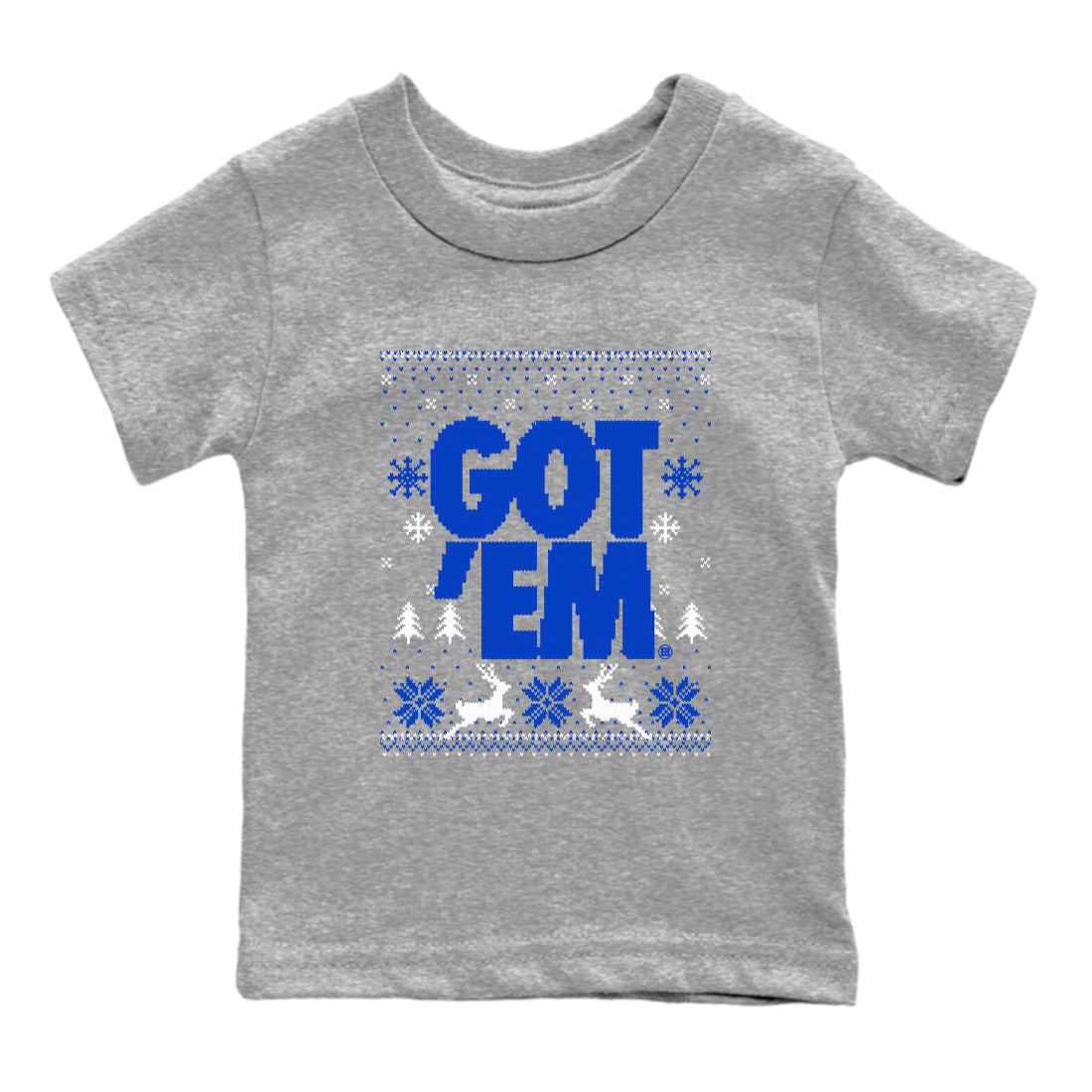 Air Jordan 12 Blueberry t-shirts to match sneakers Christmas Holiday Gift Got Em Ugly Sweater sneaker match tees 12s Blueberry match shoes to clothes Drip Gear Zone Youth Baby Heather Grey 2 tee