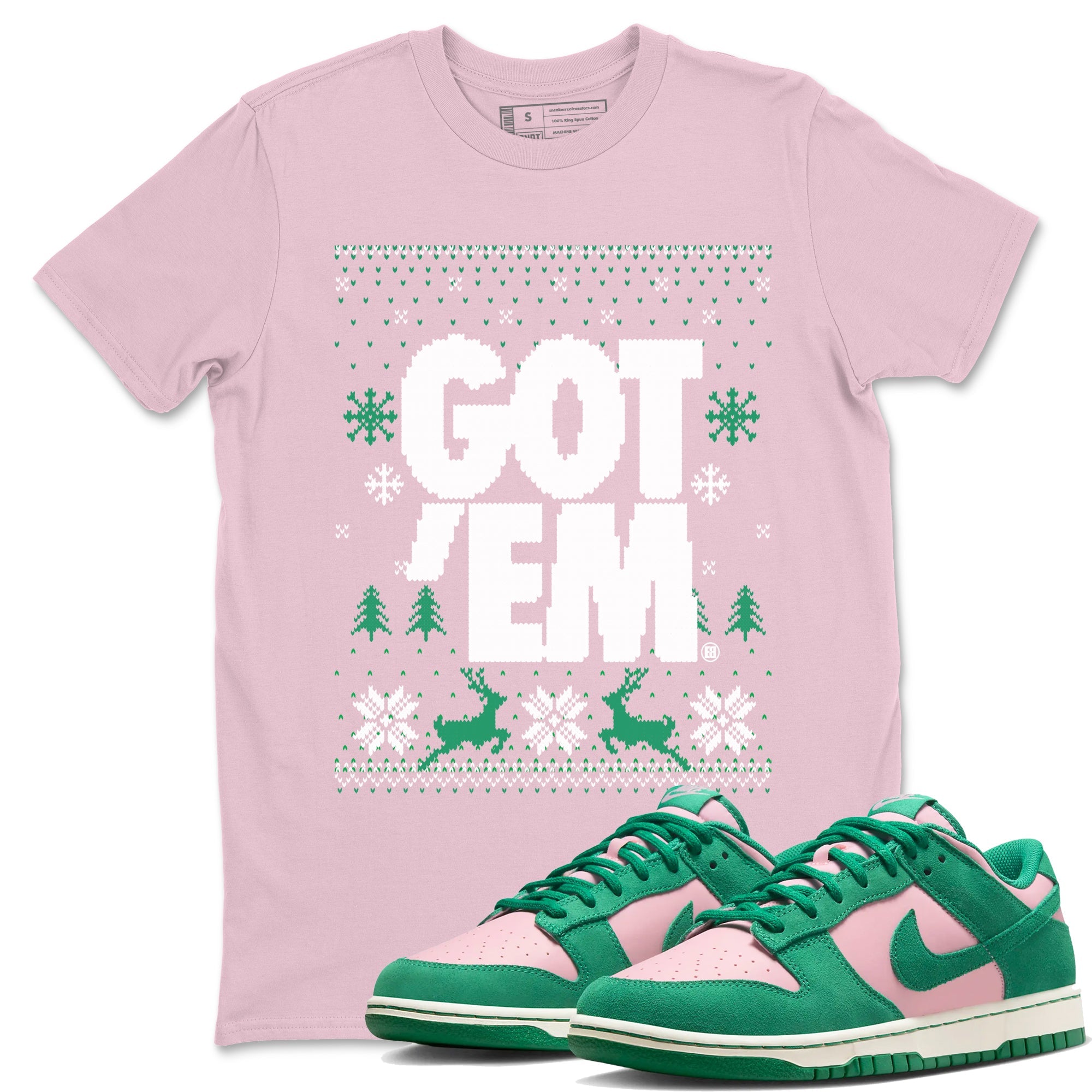 Dunk Low Retro SE Medium Soft Pink Malachite shirts to match jordans Christmas Gift Got Em Ugly Sweater sneaker match tees Dunk Medium Soft Pink Malachite match shoes to clothes Drip Gear Zone unisex cotton Pink 1 shirts