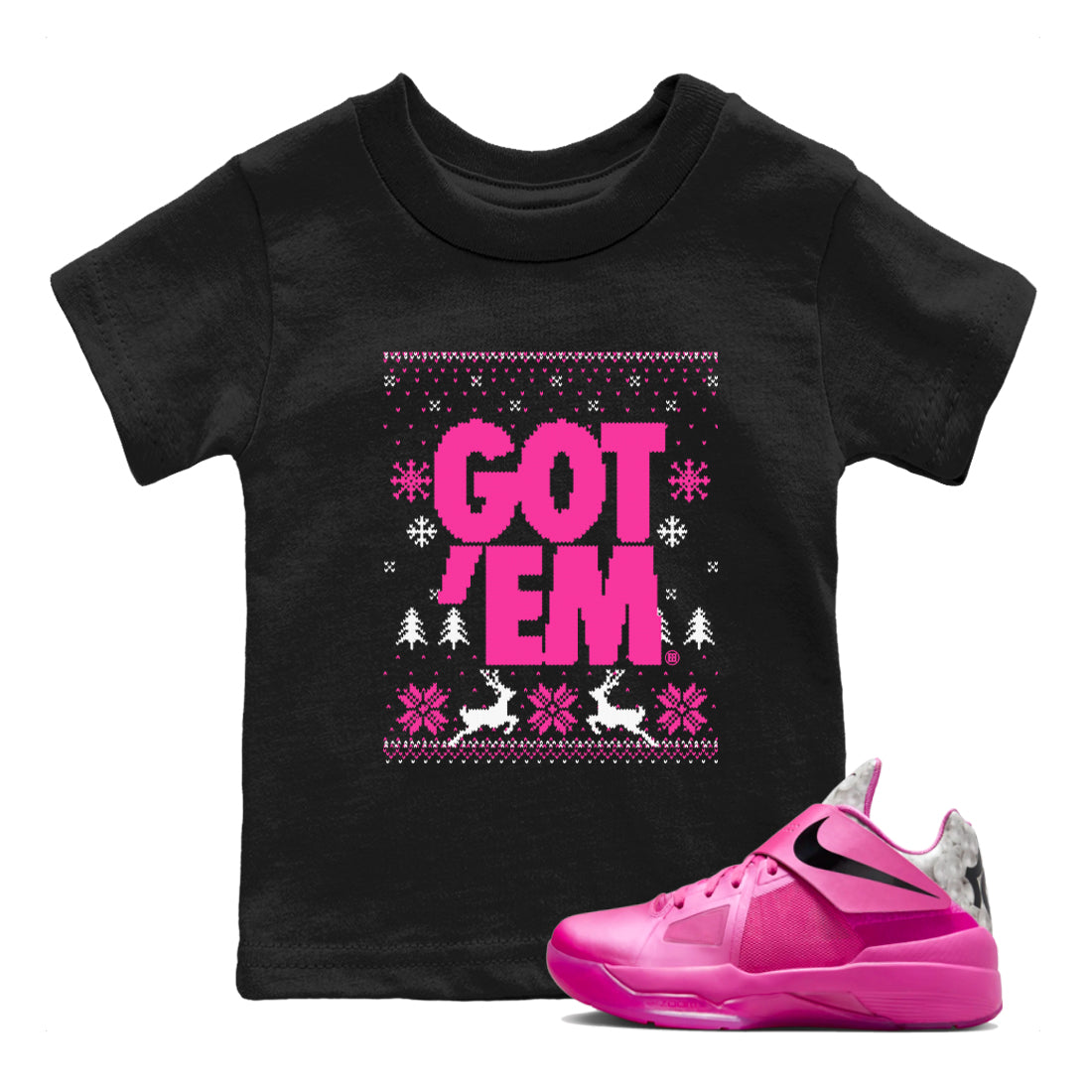 Nike KD 4 Retro Aunt Pearl shirts to match jordans Got Em Ugly Sweater sneaker match tees Nike KD 4 Aunt Pearl match shoes to clothes Drip Gear Zone Youth Baby Black 1 tee