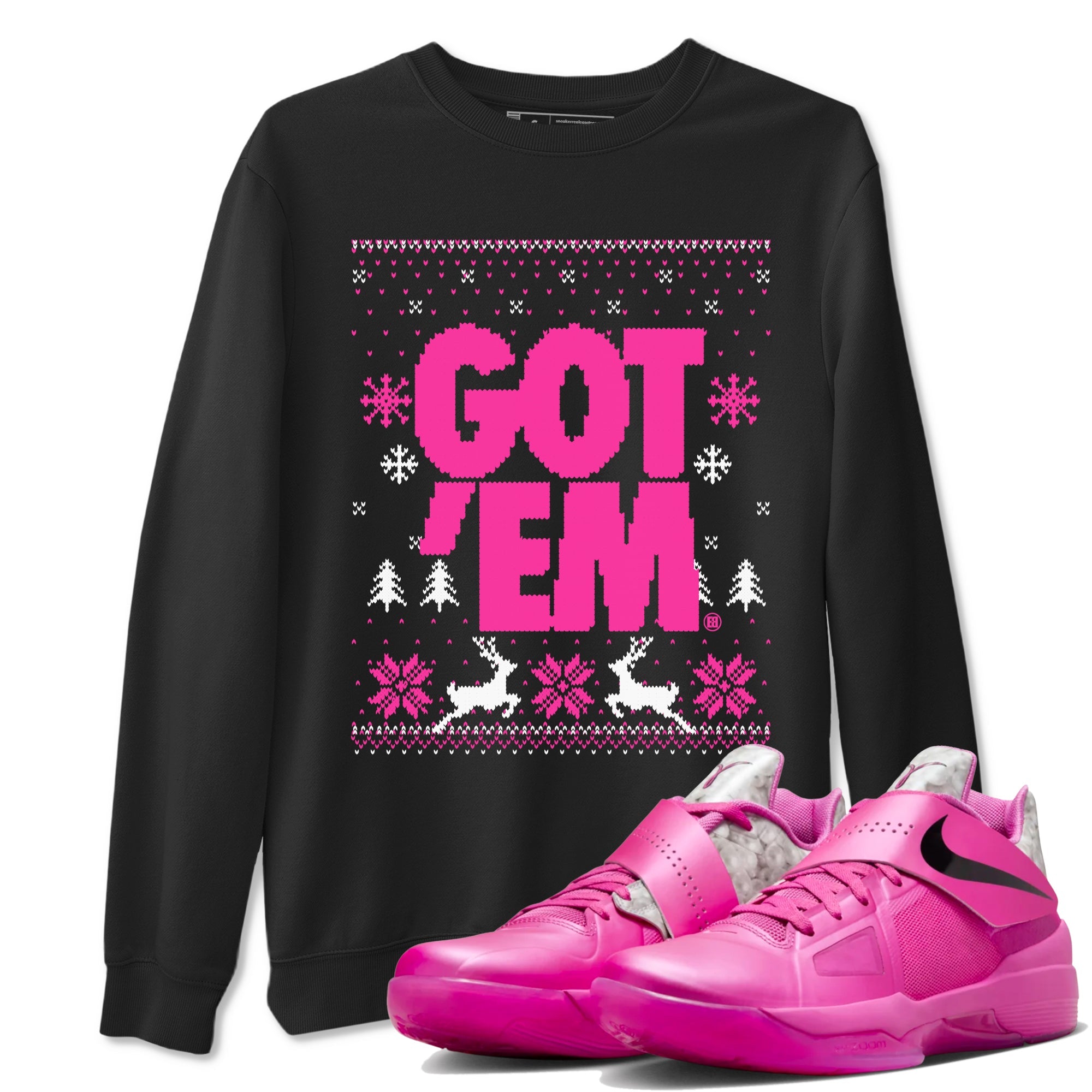 Nike KD 4 Retro Aunt Pearl shirts to match jordans Got Em Ugly Sweater sneaker match tees Nike KD 4 Aunt Pearl match shoes to clothes Drip Gear Zone unisex cotton Black 1 shirts