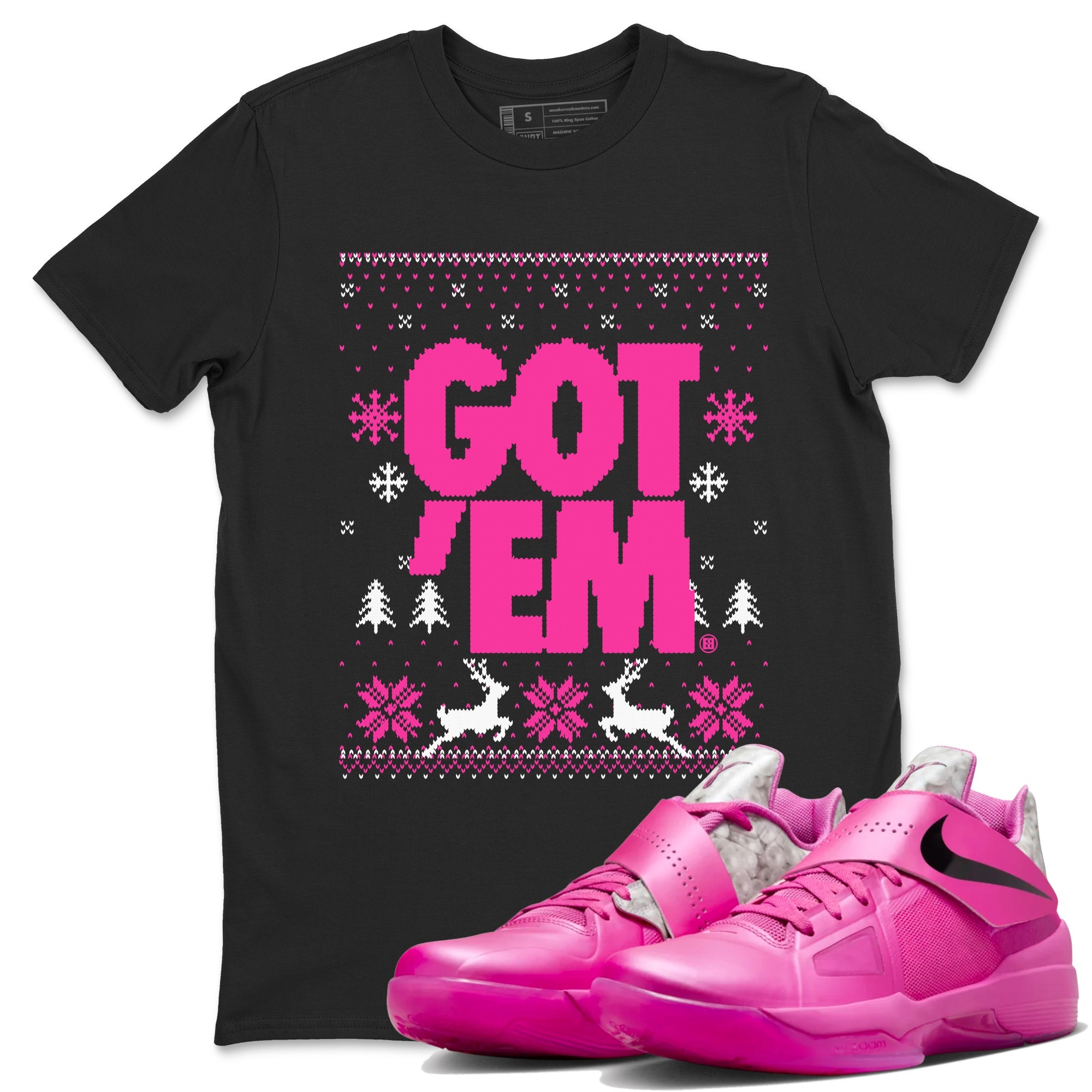Nike KD 4 Retro Aunt Pearl shirts to match jordans Got Em Ugly Sweater sneaker match tees Nike KD 4 Aunt Pearl match shoes to clothes Drip Gear Zone unisex cotton Black 1 shirts