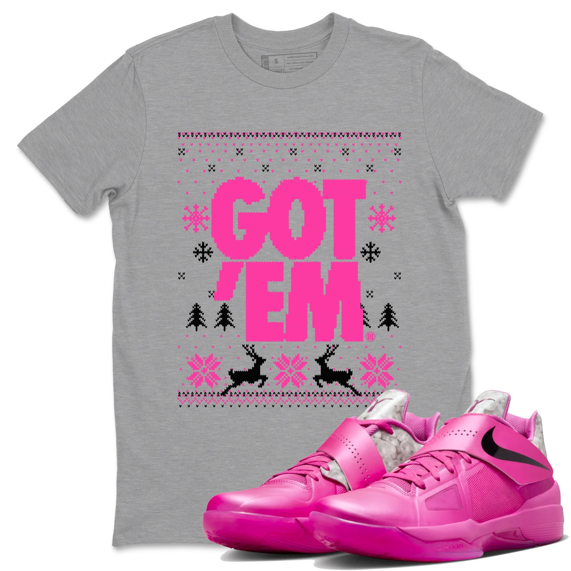 Nike KD 4 Retro Aunt Pearl shirts to match jordans Got Em Ugly Sweater sneaker match tees Nike KD 4 Aunt Pearl match shoes to clothes Drip Gear Zone unisex cotton Heather Grey 1 shirts