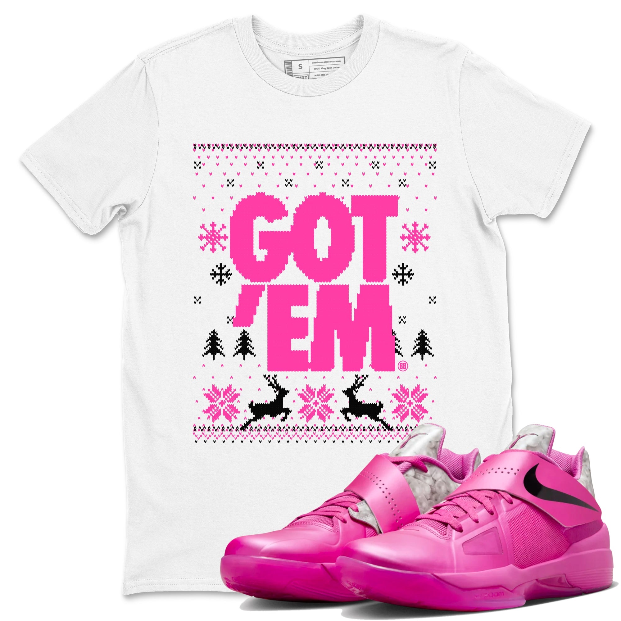 Nike KD 4 Retro Aunt Pearl shirts to match jordans Got Em Ugly Sweater sneaker match tees Nike KD 4 Aunt Pearl match shoes to clothes Drip Gear Zone unisex cotton White 1 shirts