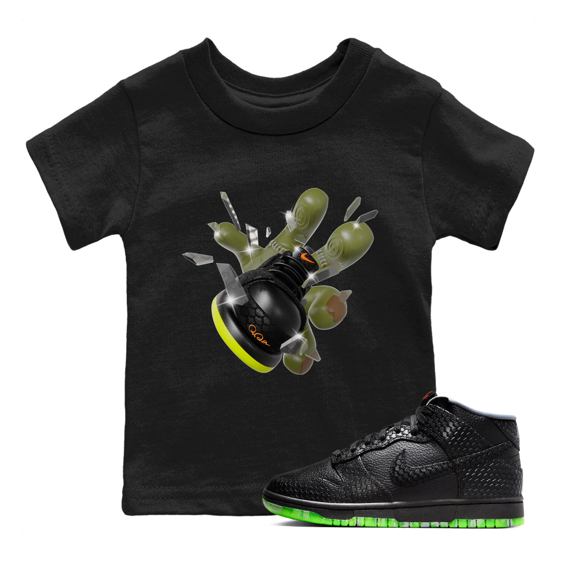 Dunk Halloween shirt to match jordans Got Em Zombie sneaker tees halloween horror nights Nike Dunk Halloween Drip Gear Zone Baby Toddler Black 1 T-Shirt