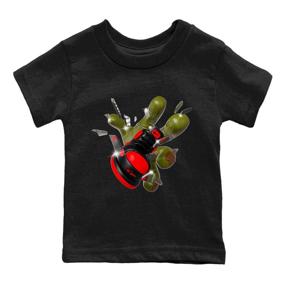 Air Jordan 1 Satin Bred shirt to match jordans Got Em Zombie Hand sneaker tees halloween dress AJ1 Satin Bred Drip Gear Zone Baby Toddler Black 2 T-Shirt