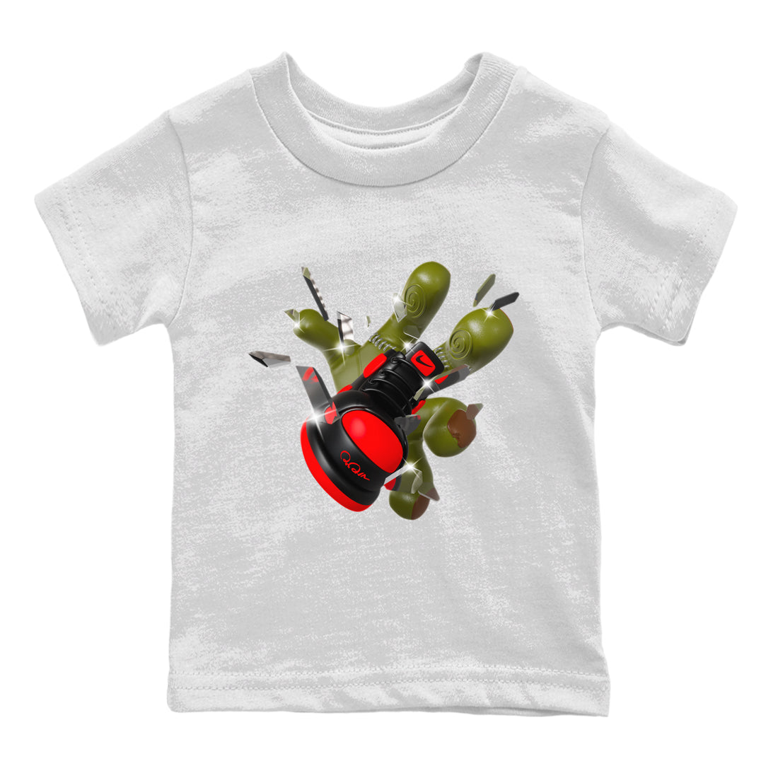 Air Jordan 1 Satin Bred shirt to match jordans Got Em Zombie Hand sneaker tees halloween dress AJ1 Satin Bred Drip Gear Zone Baby Toddler White 2 T-Shirt
