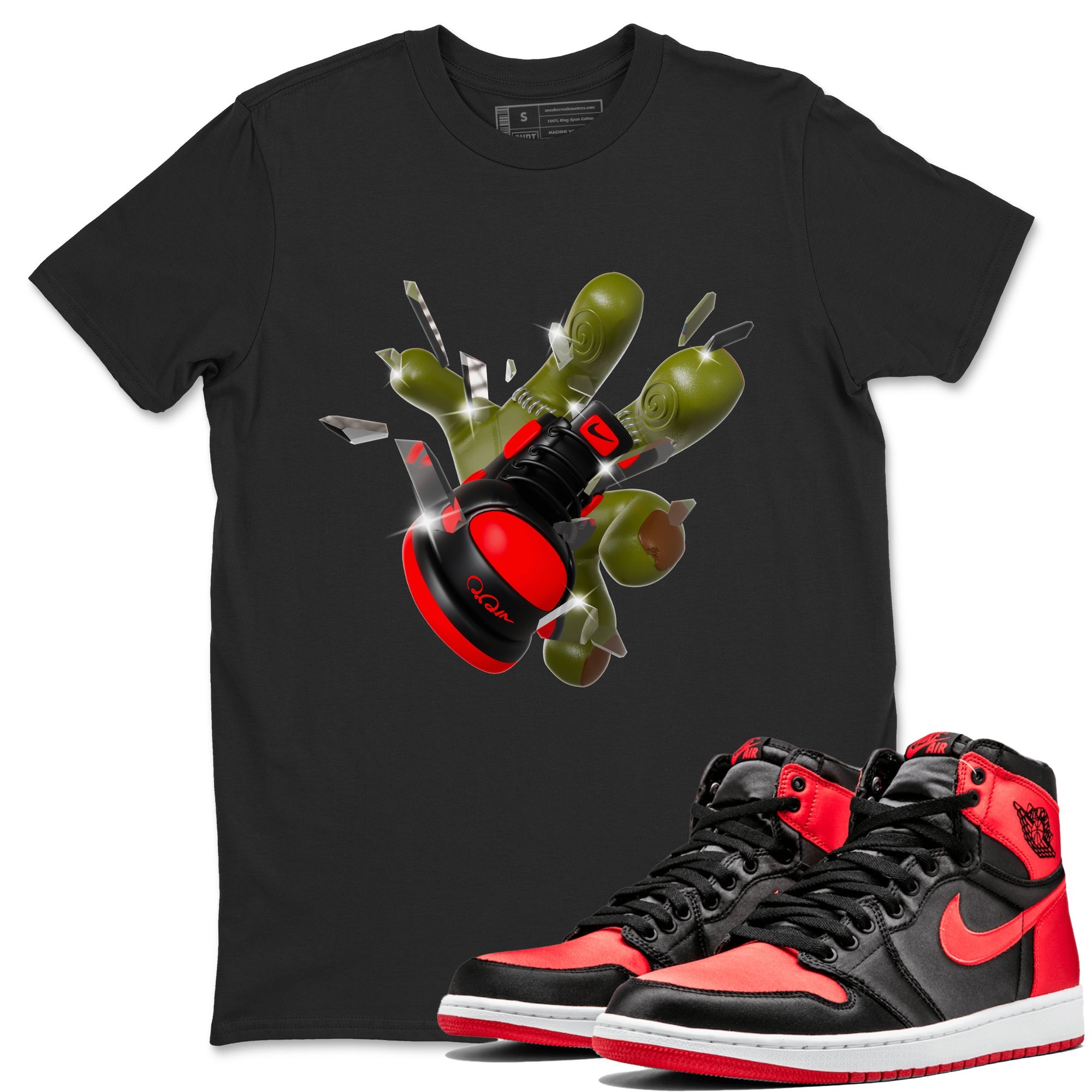 Air Jordan 1 Satin Bred shirt to match jordans Got Em Zombie Hand sneaker tees halloween dress AJ1 Satin Bred Drip Gear Zone Unisex Black 1 T-Shirt