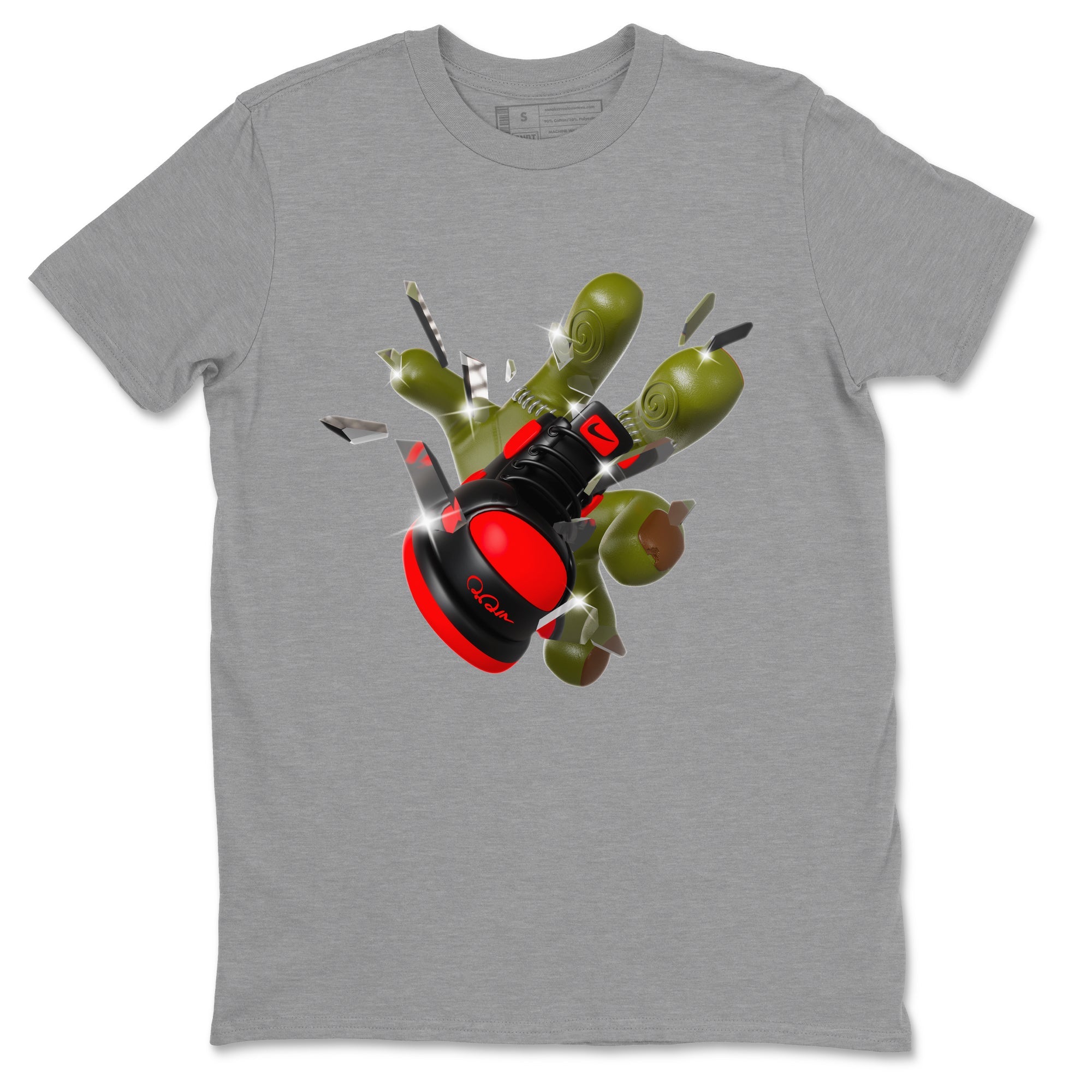 Air Jordan 1 Satin Bred shirt to match jordans Got Em Zombie Hand sneaker tees halloween dress AJ1 Satin Bred Drip Gear Zone Unisex Heather Grey 2 T-Shirt